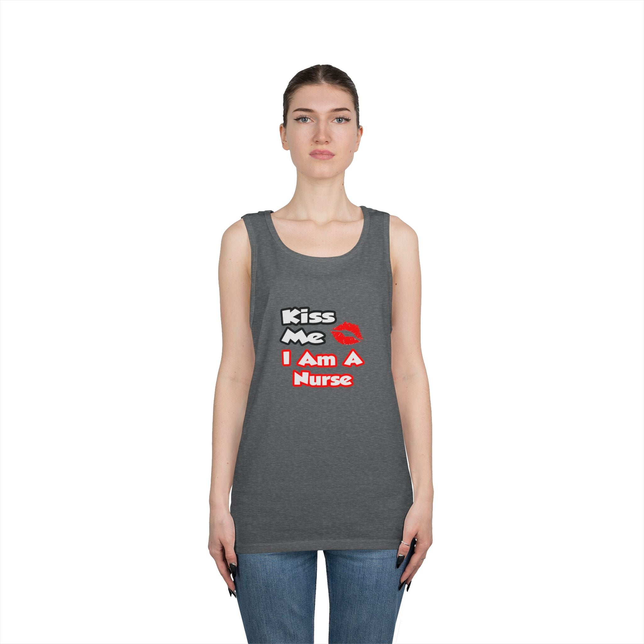 Kiss Me...I Am A Nurse - Unisex Heavy Cotton Tank Top