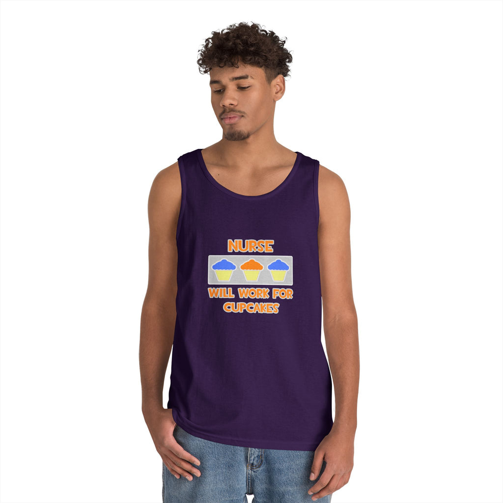 Nurse ... Will Work For Cupcakes - Unisex Heavy Cotton Tank Top