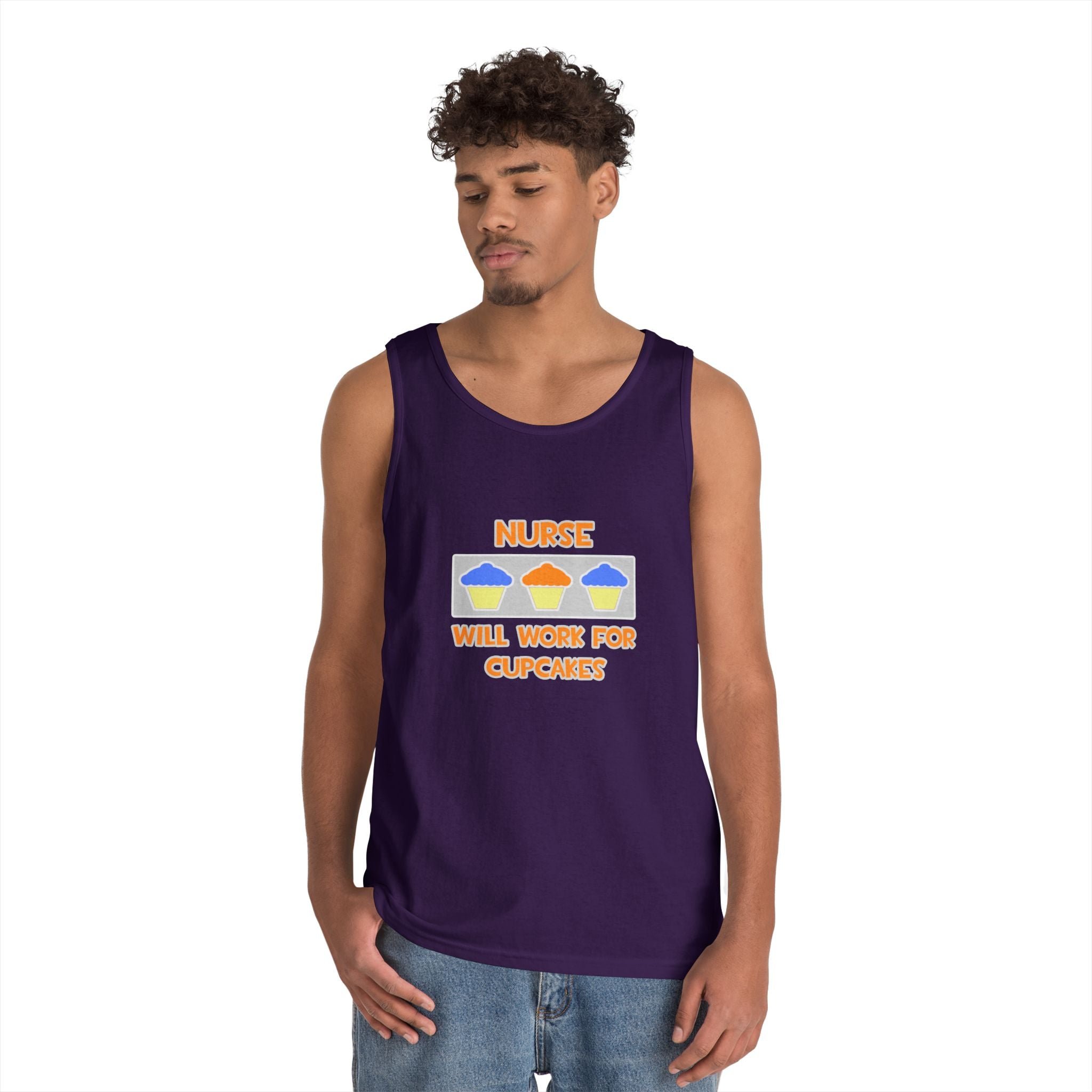 Nurse ... Will Work For Cupcakes - Unisex Heavy Cotton Tank Top