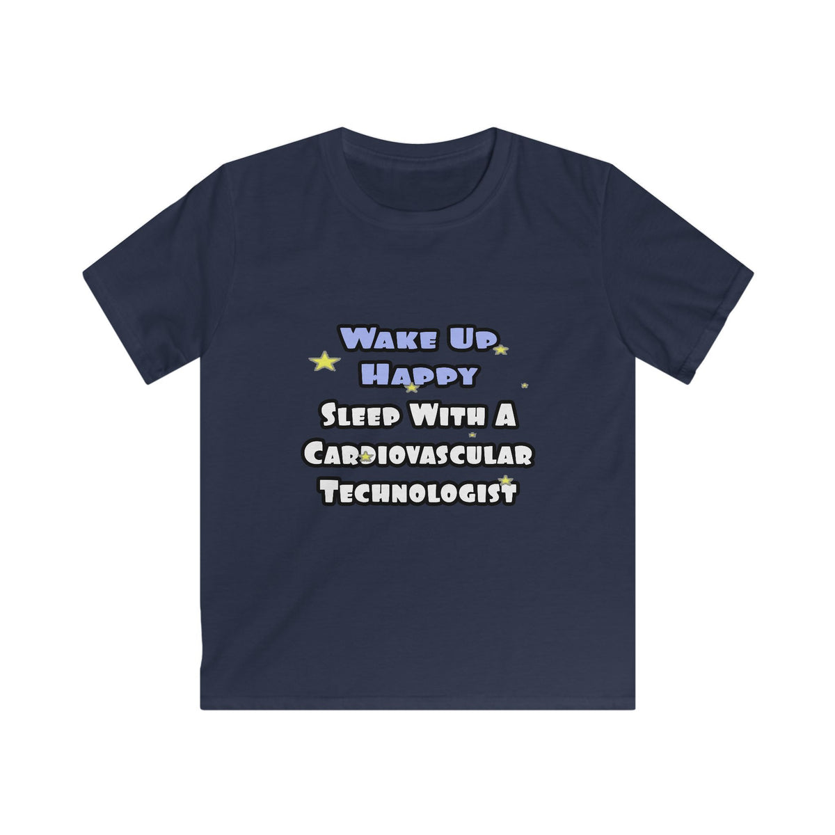 Wake Up Happy .. Sleep With Cardiovascular Tech - Kids Softstyle Tee