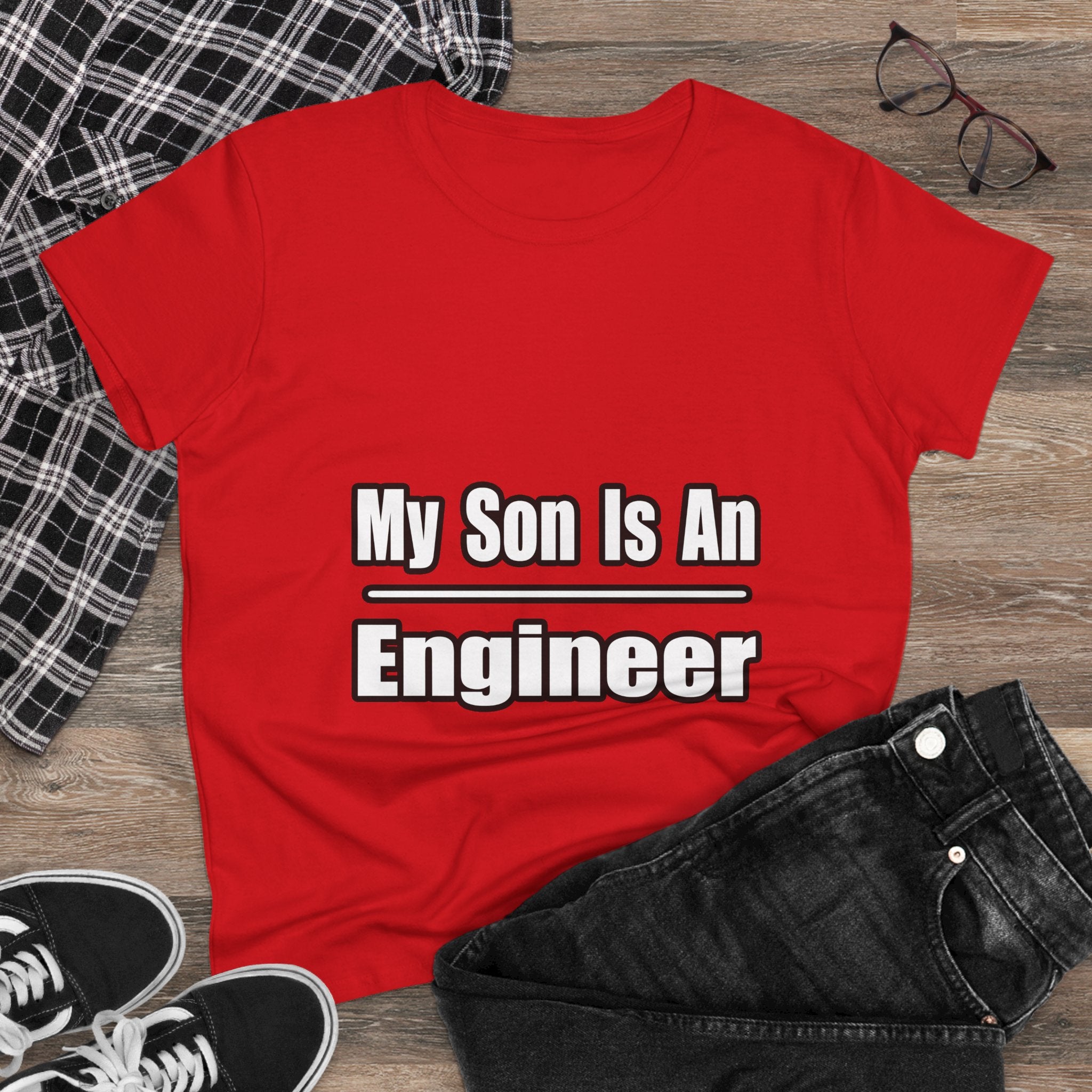 My Son Engineer - Women's Midweight Cotton Tee