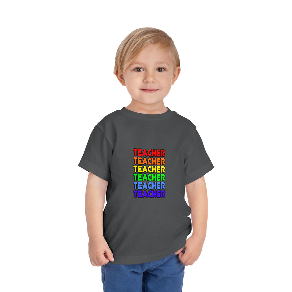 Rainbow Teacher - Toddler Short Sleeve Tee