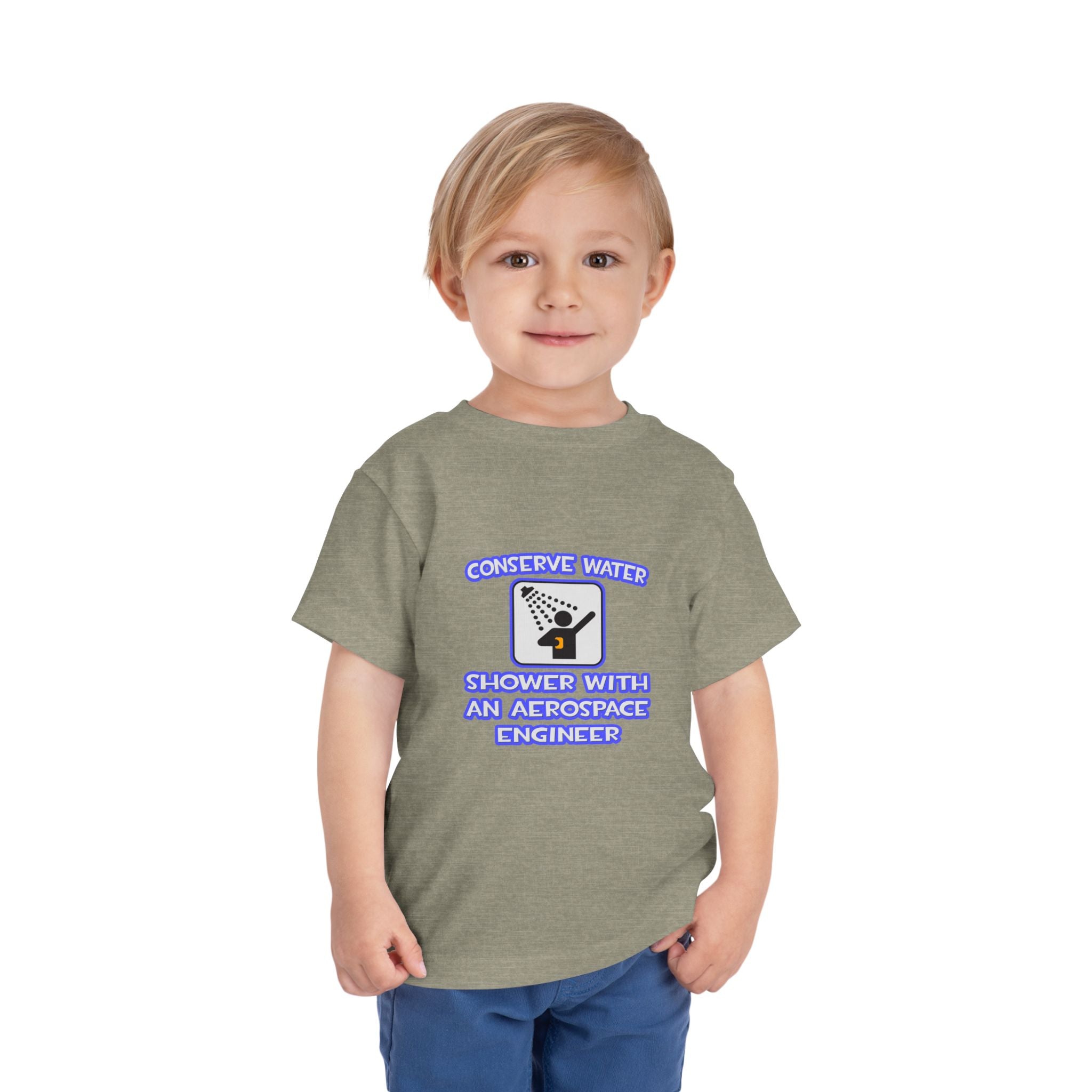 Conserve Water .. Shower With Aerospace Engineer - Toddler Short Sleeve Tee