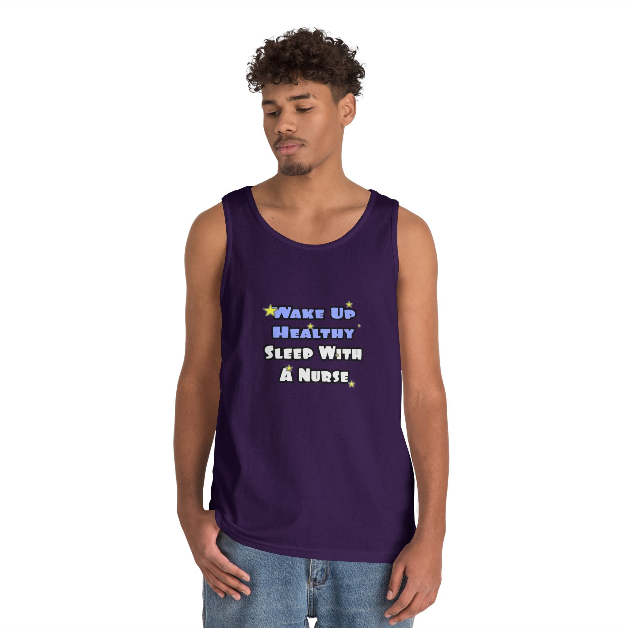 Wake Up Healthy...Sleep With a Nurse - Unisex Heavy Cotton Tank Top