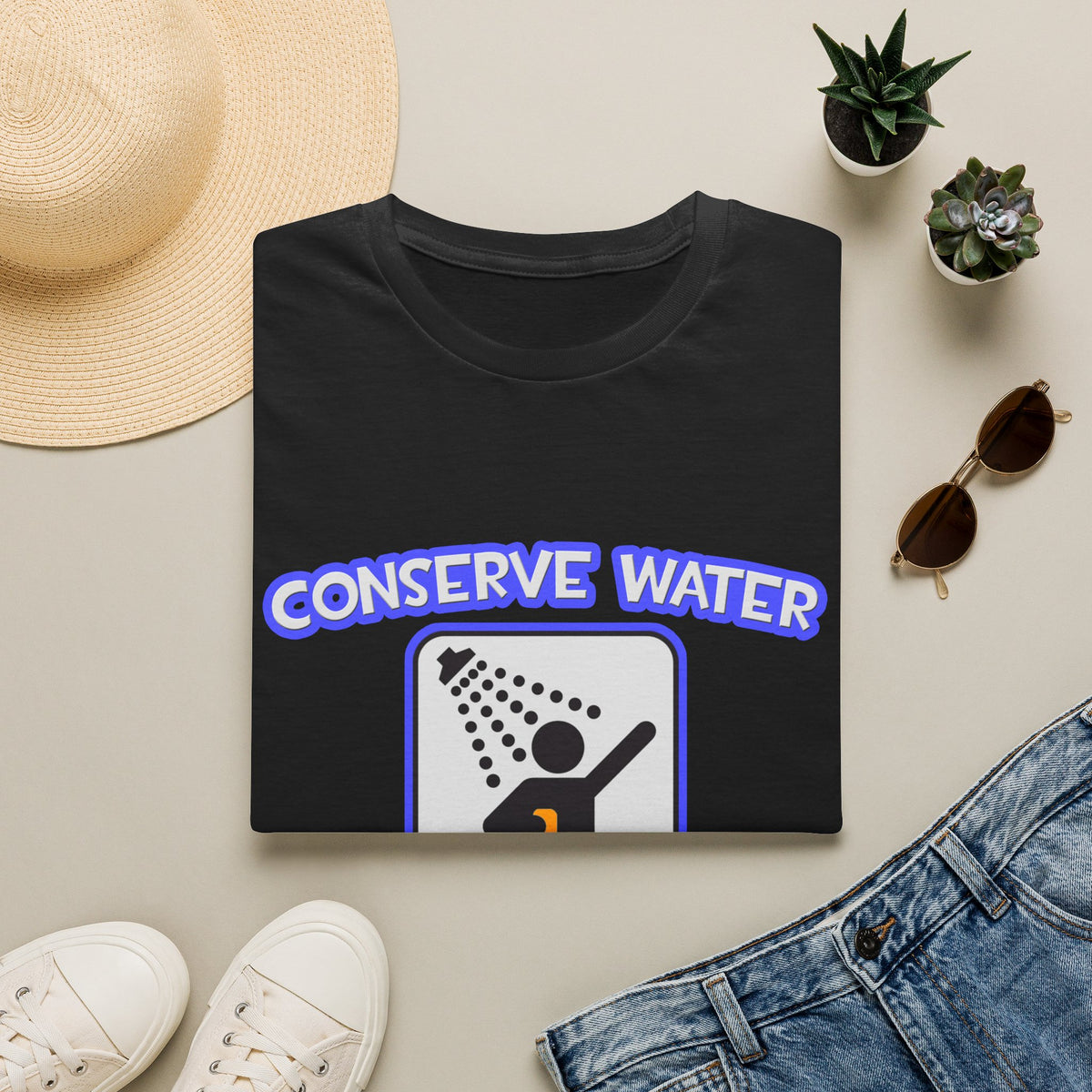 Conserve Water .. Shower With Air Traffic Controller - Unisex Softstyle T-Shirt