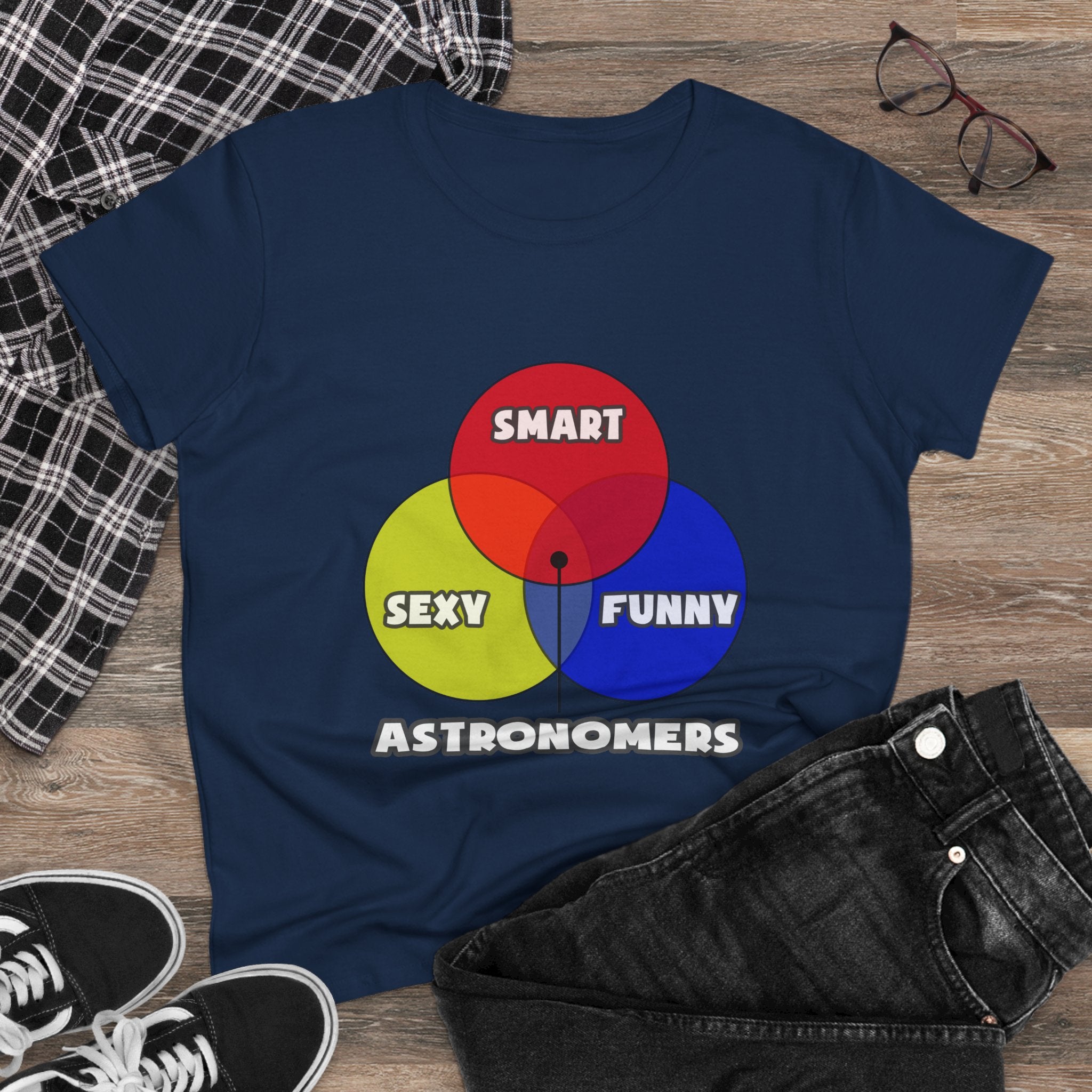 Venn Diagram .. Astronomers - Women's Midweight Cotton Tee