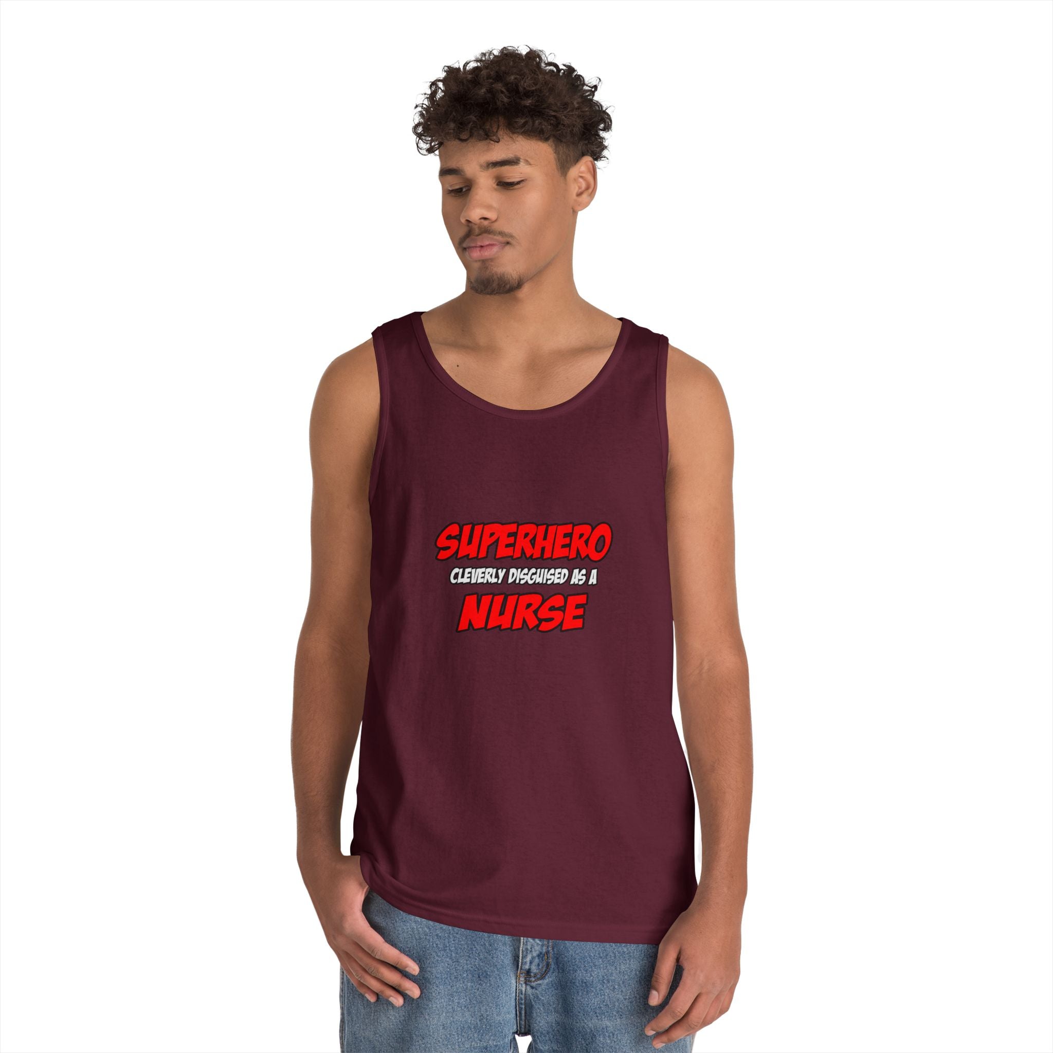 Superhero...Nurse - Unisex Heavy Cotton Tank Top