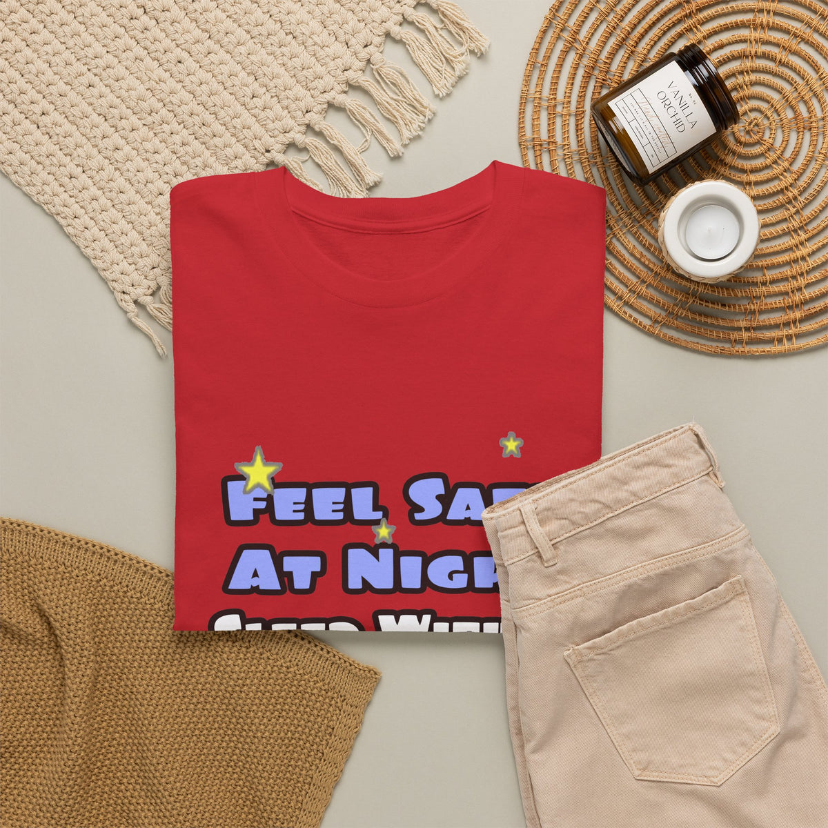 Feel Safe At Night...Sleep With a Firefighter - Unisex Heavy Cotton Tee