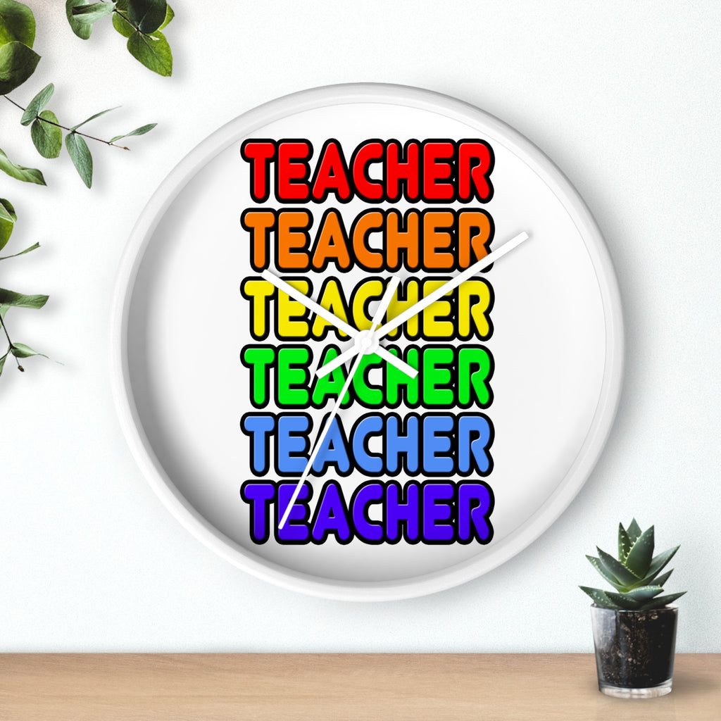 Rainbow Teacher - Wall Clock