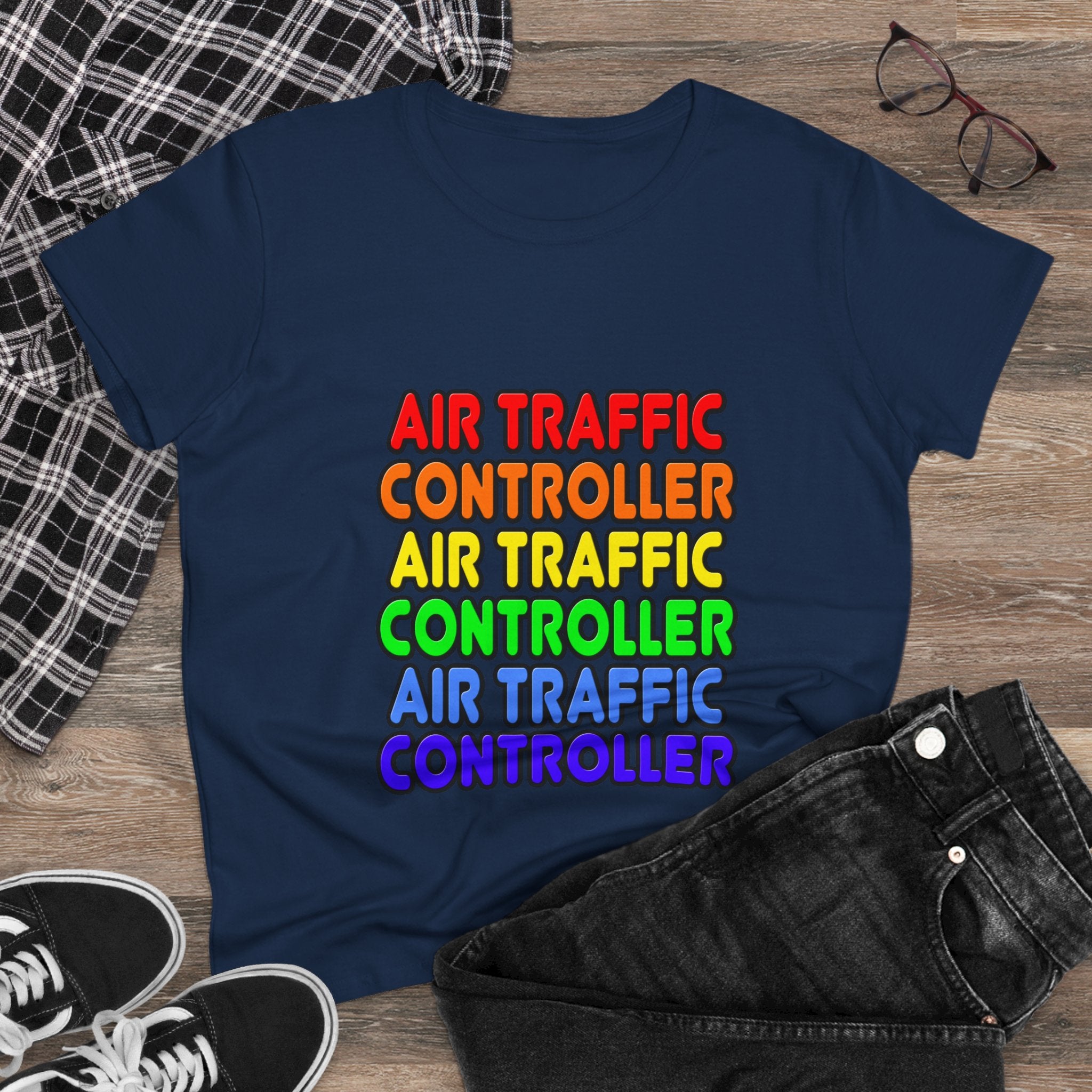 Rainbow Air Traffic Controller - Women's Midweight Cotton Tee