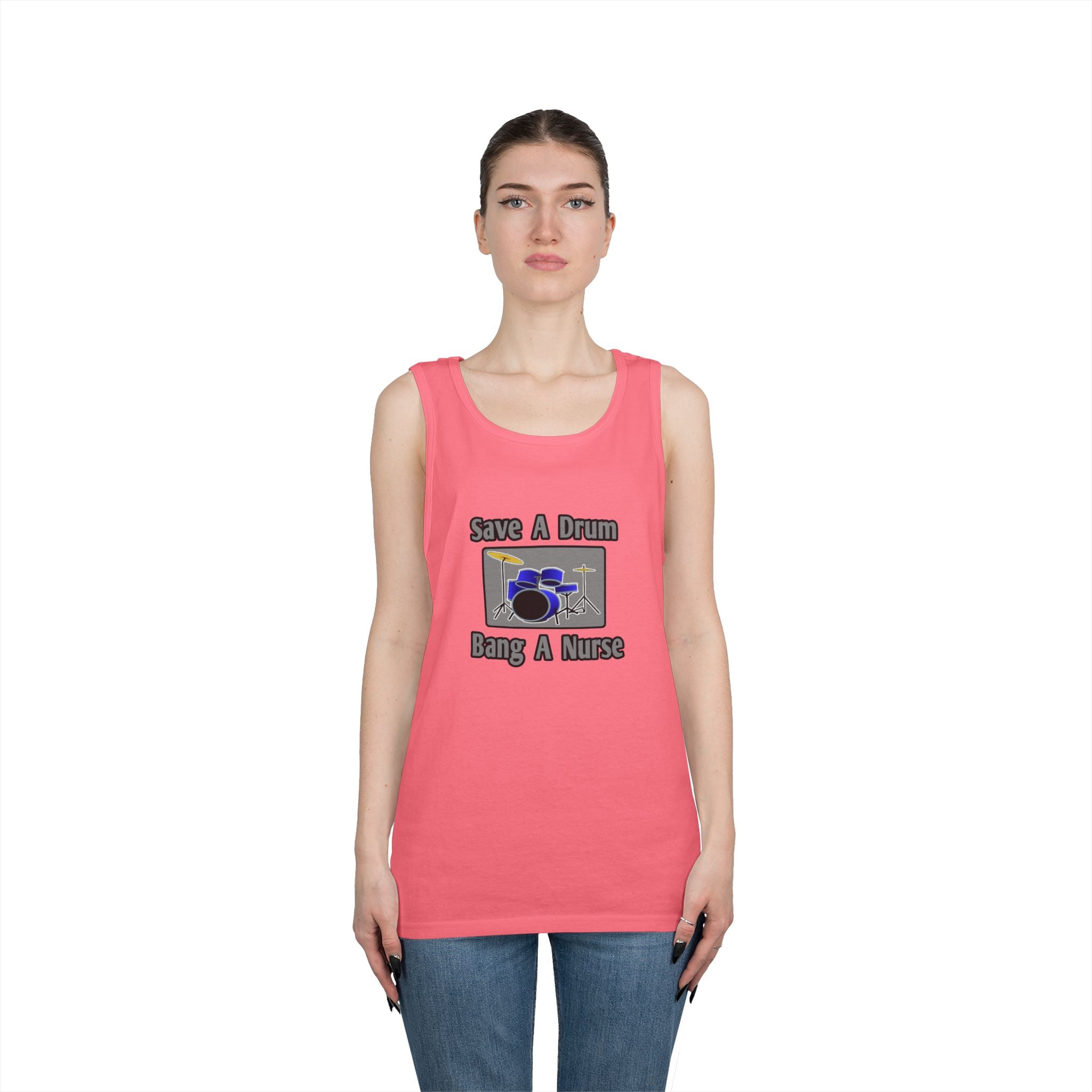 Save a Drum...Bang a Nurse - Unisex Heavy Cotton Tank Top