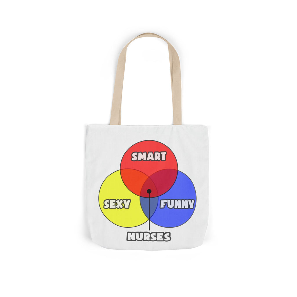 Venn Diagram .. Nurses - Canvas Tote Bag, 5-Color Straps