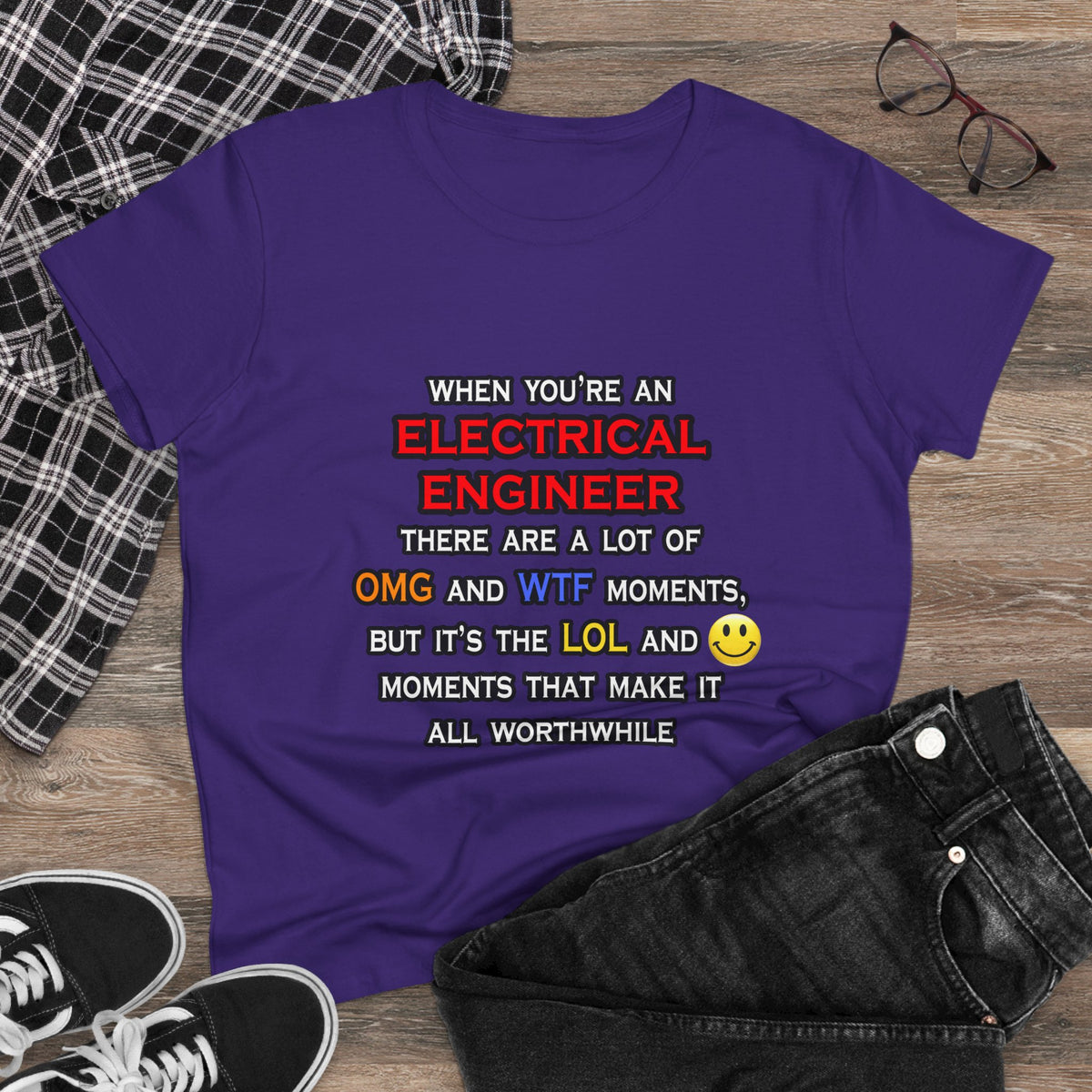 Funny Electrical Engineer ... OMG WTF LOL - Women's Midweight Cotton Tee