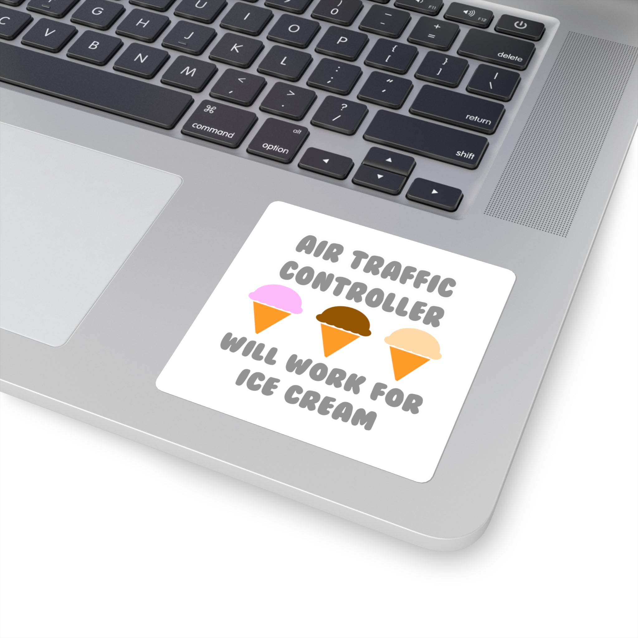 Air Traffic Controller ... Will Work For Ice Cream - Square Stickers