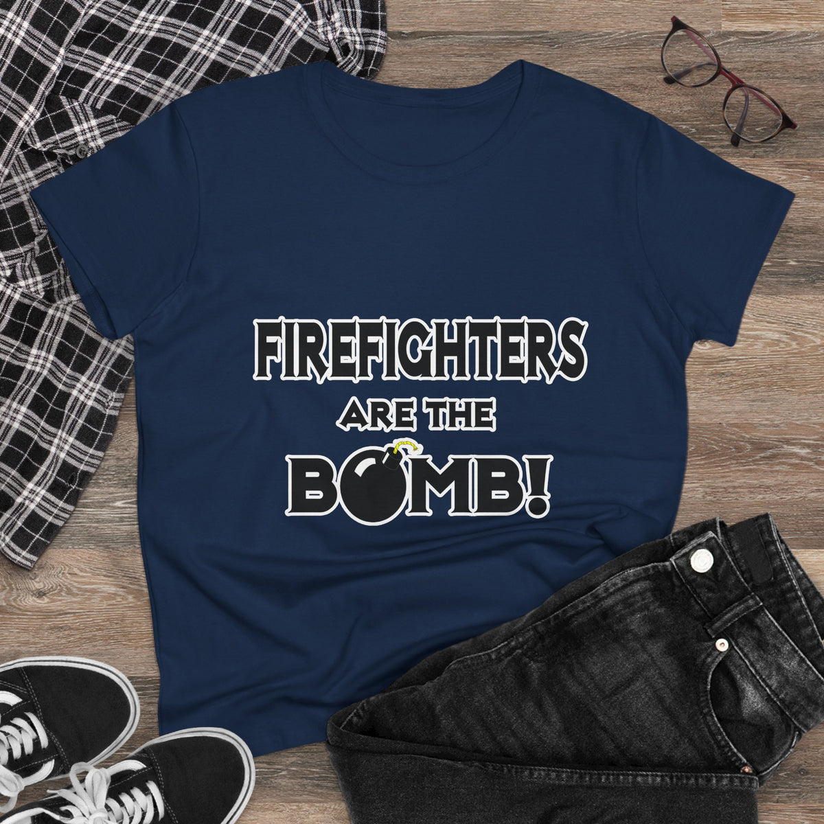 Firefighters Are The Bomb! - Women's Midweight Cotton Tee