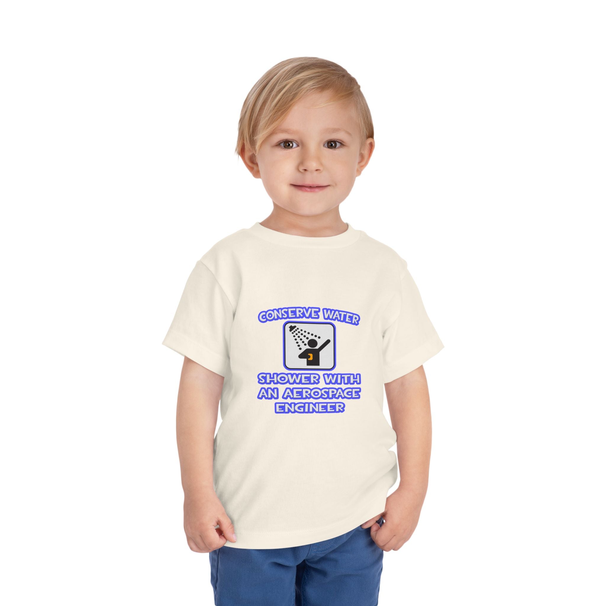 Conserve Water .. Shower With Aerospace Engineer - Toddler Short Sleeve Tee