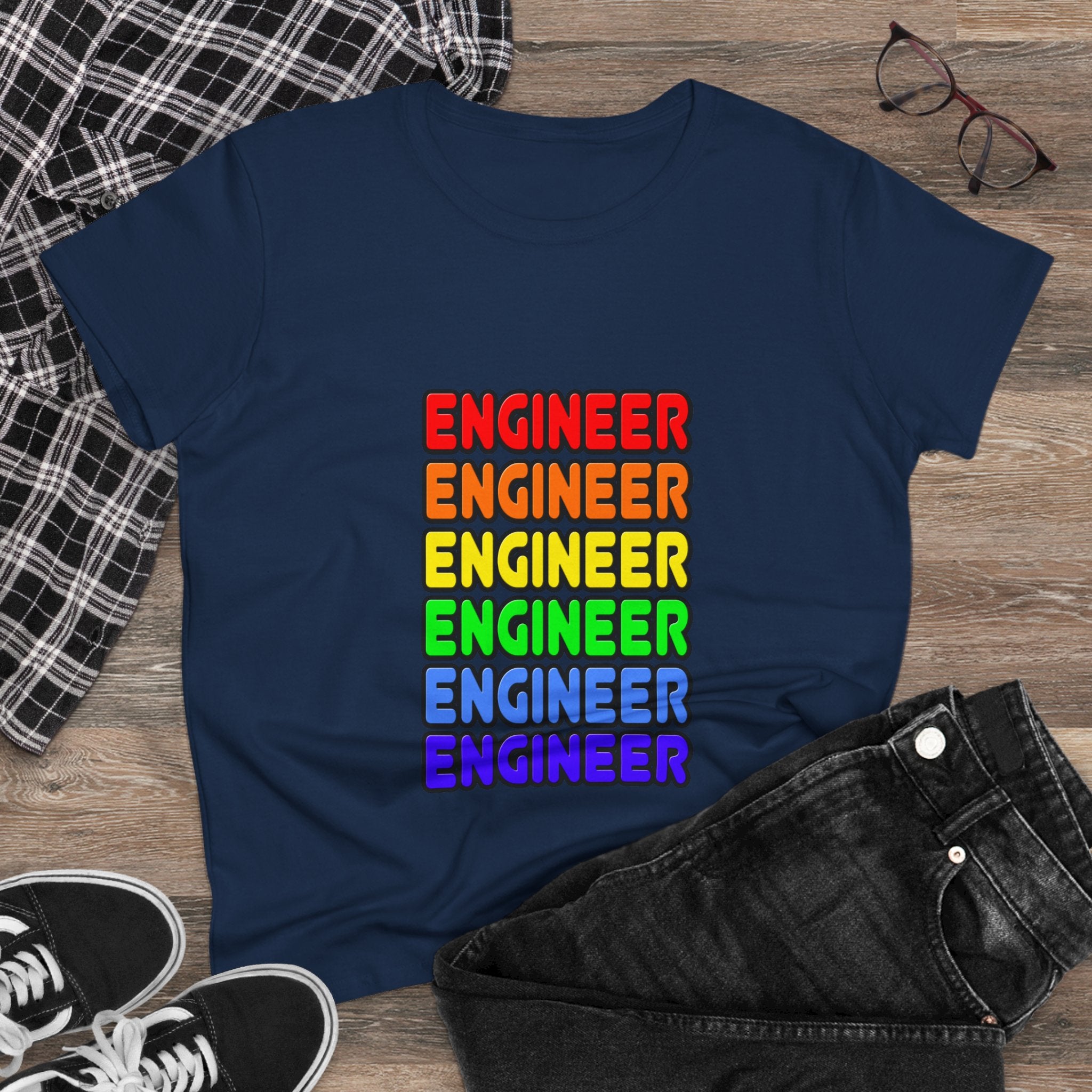 Rainbow Engineer - Women's Midweight Cotton Tee