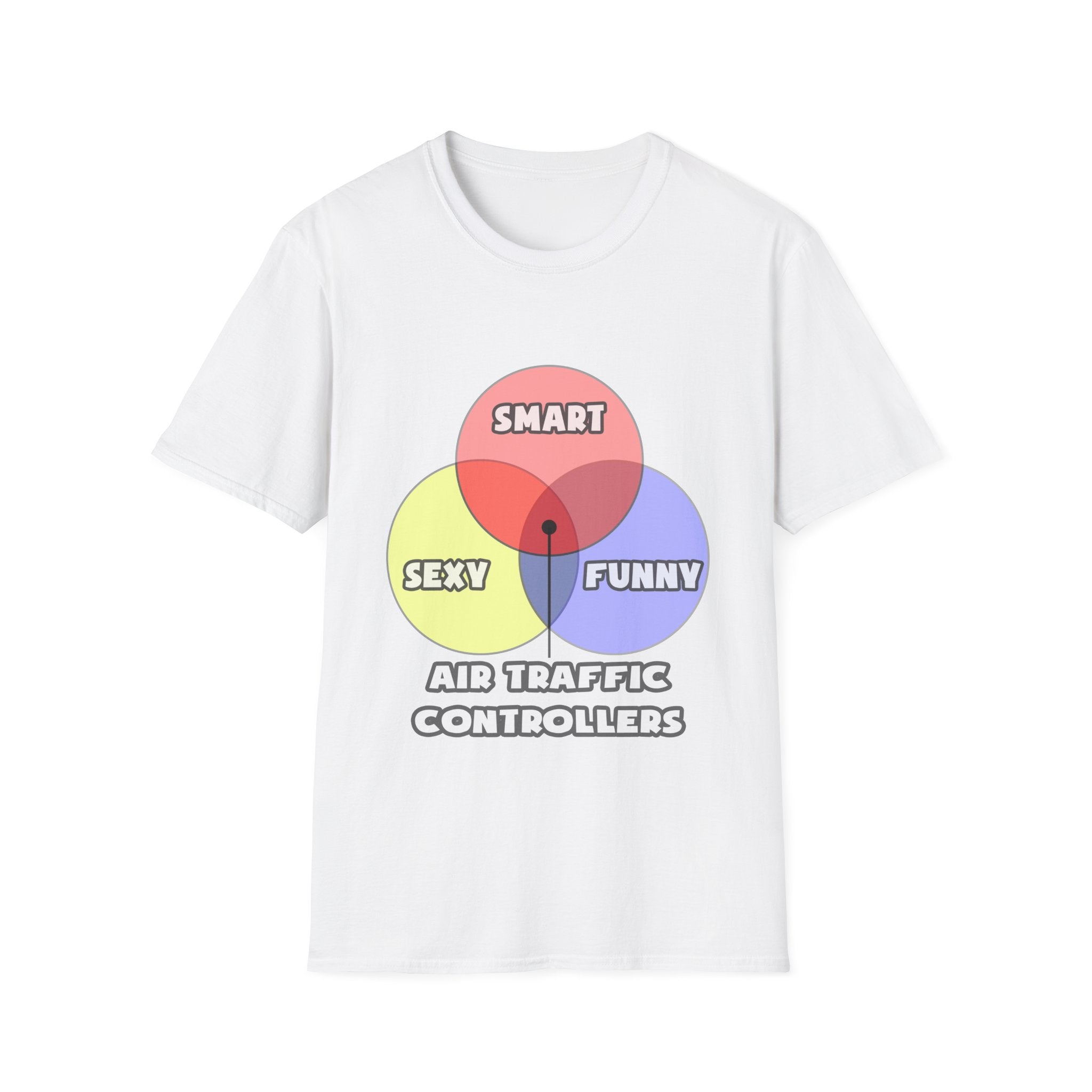 Venn Diagram .. Air Traffic Controllers - Unisex Softstyle T-Shirt