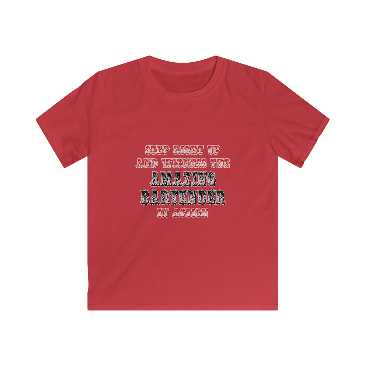 Witness The Amazing Bartender In Action - Kids Softstyle Tee