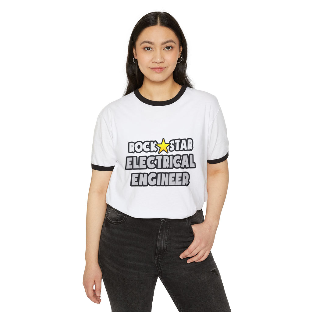 Rock Star Electrical Engineer - Unisex Cotton Ringer T-Shirt
