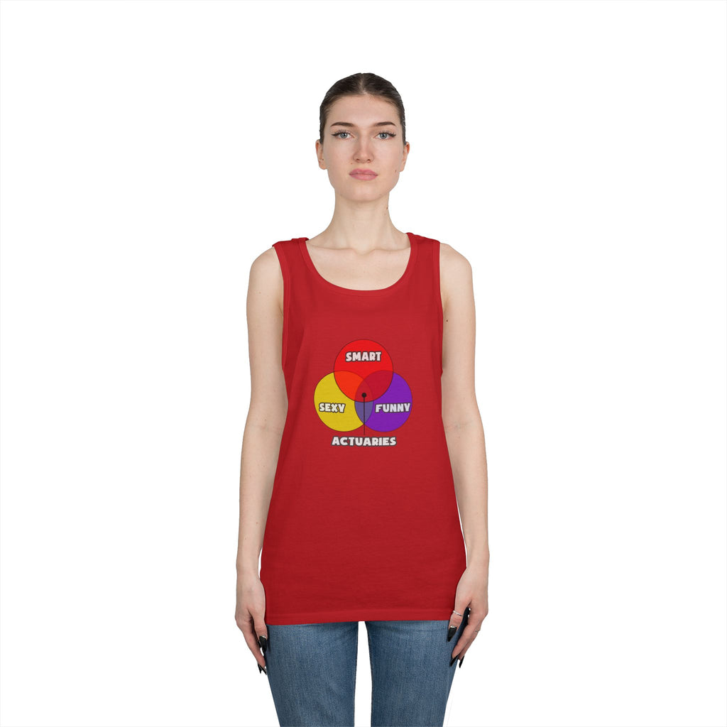 Venn Diagram .. Actuaries - Unisex Heavy Cotton Tank Top