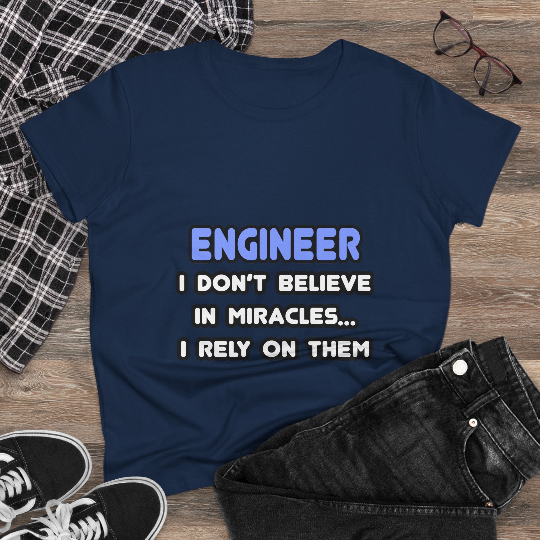 Miracles and Engineers - Women's Midweight Cotton Tee