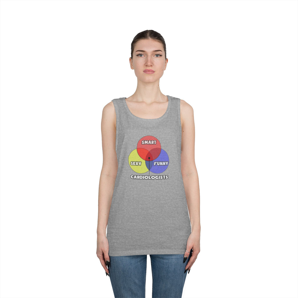 Venn Diagram .. Cardiologists - Unisex Heavy Cotton Tank Top