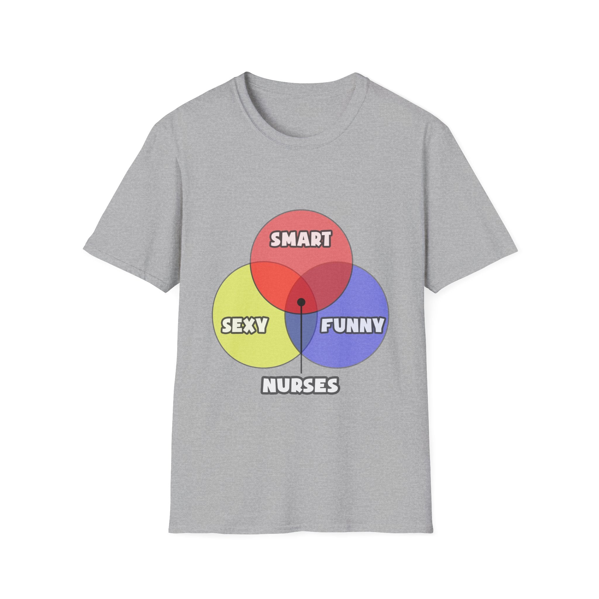 Venn Diagram .. Nurses - Unisex Softstyle T-Shirt