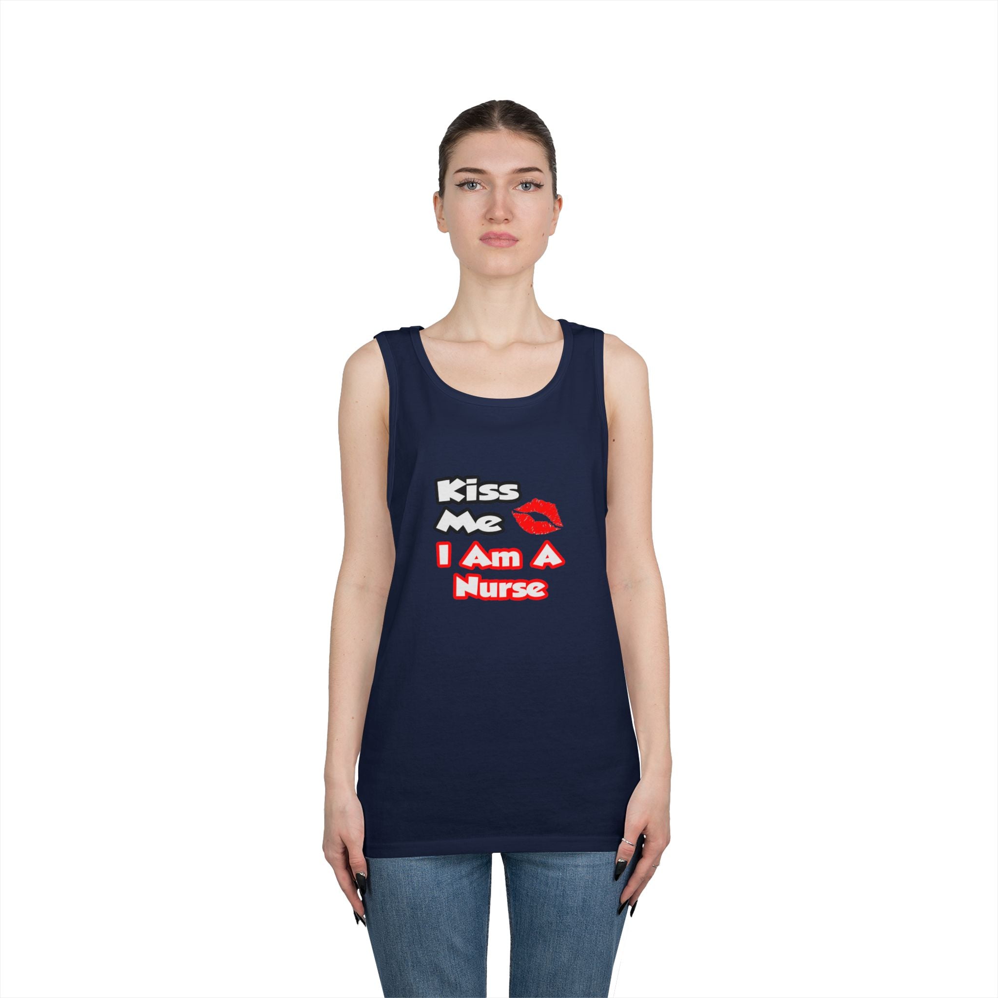 Kiss Me...I Am A Nurse - Unisex Heavy Cotton Tank Top