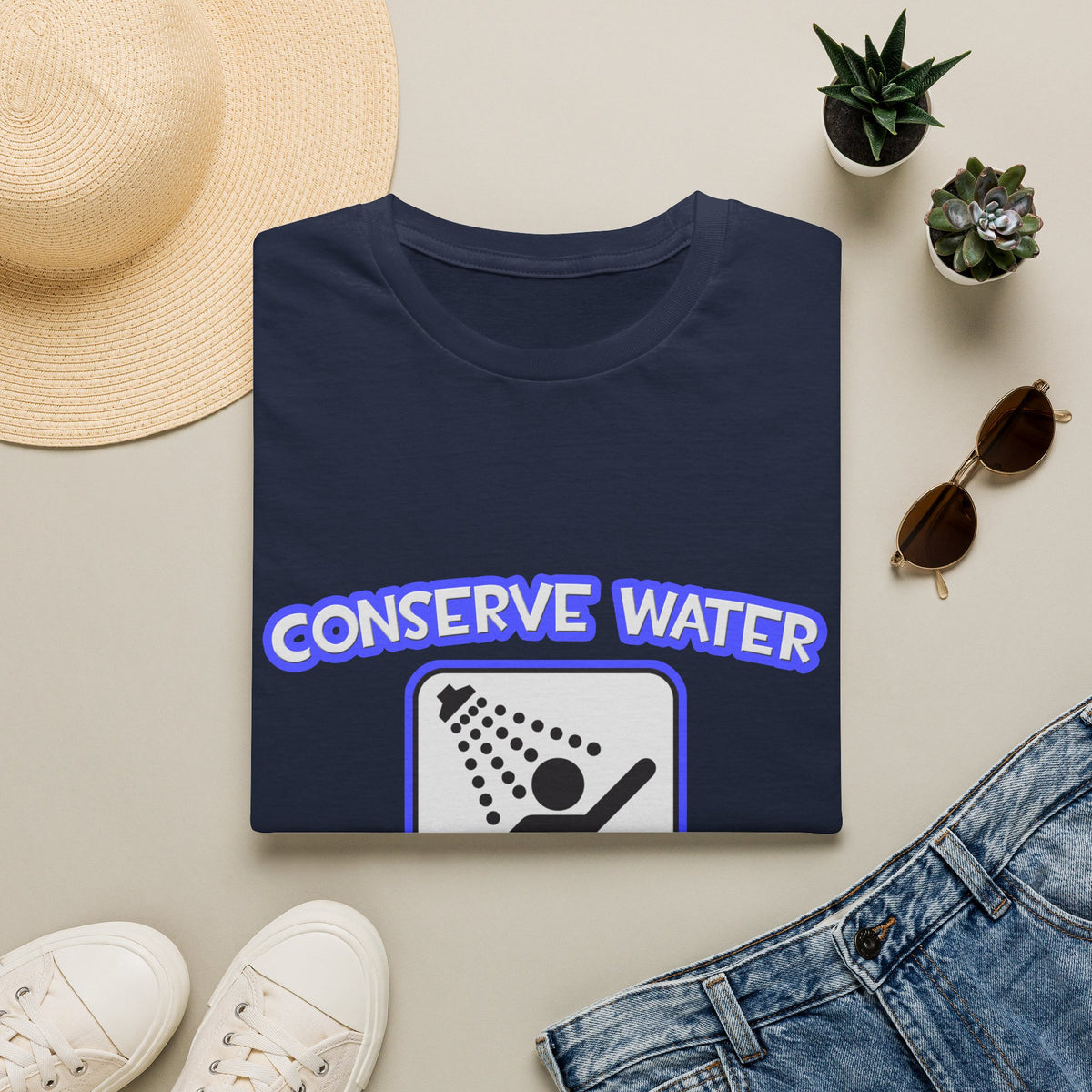 Conserve Water .. Shower With a Teacher - Unisex Softstyle T-Shirt