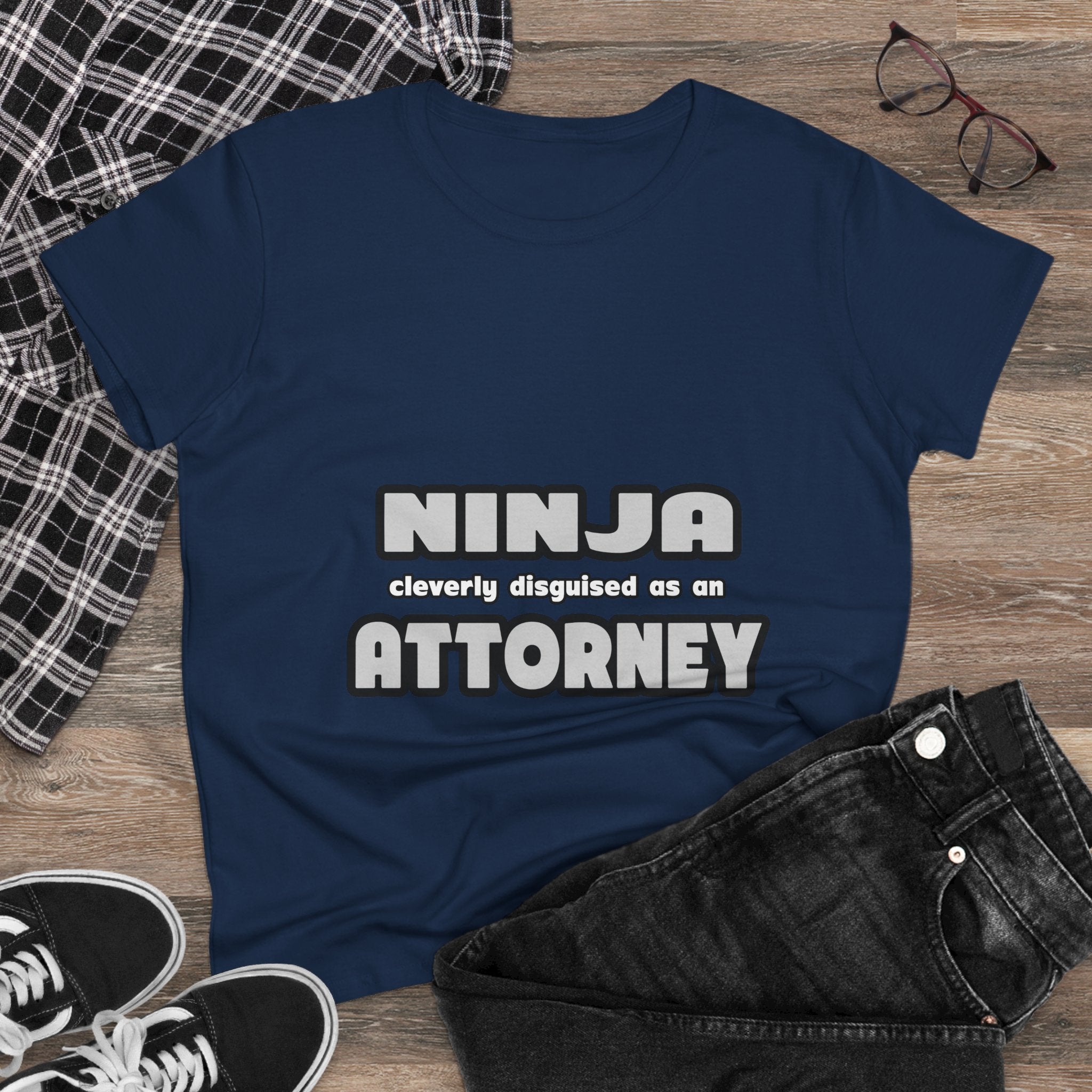 Ninja Cleverly Disguised As An Attorney - Women's Midweight Cotton Tee