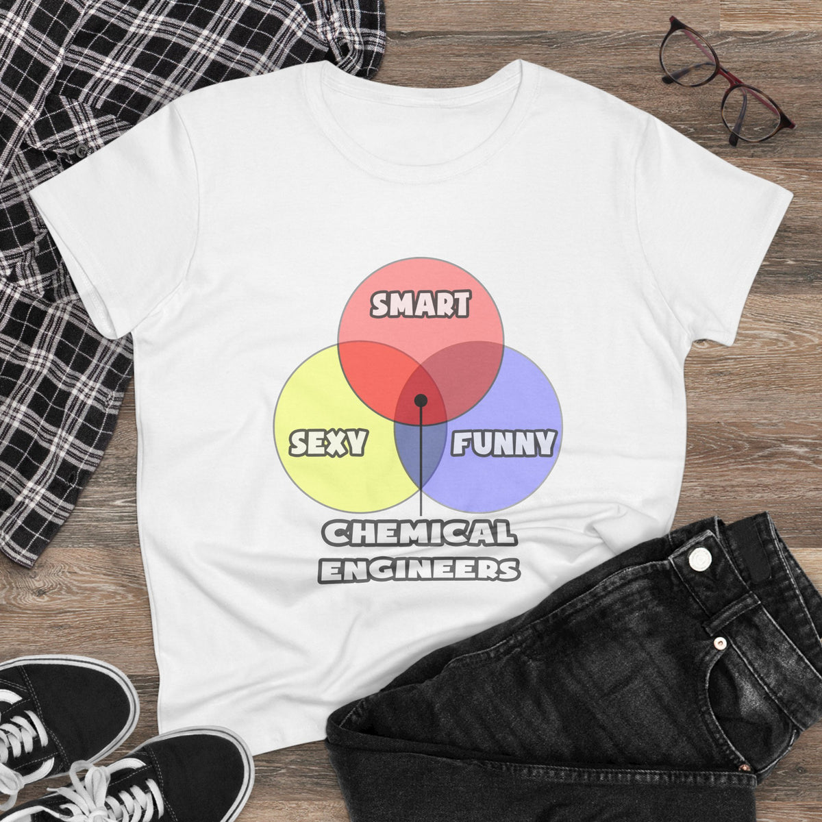 Venn Diagram .. Chemical Engineers - Women's Midweight Cotton Tee