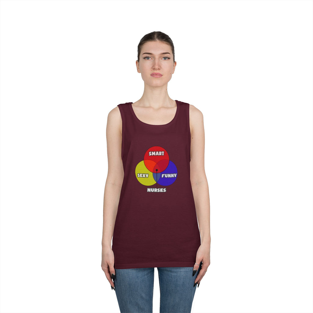 Venn Diagram .. Nurses - Unisex Heavy Cotton Tank Top