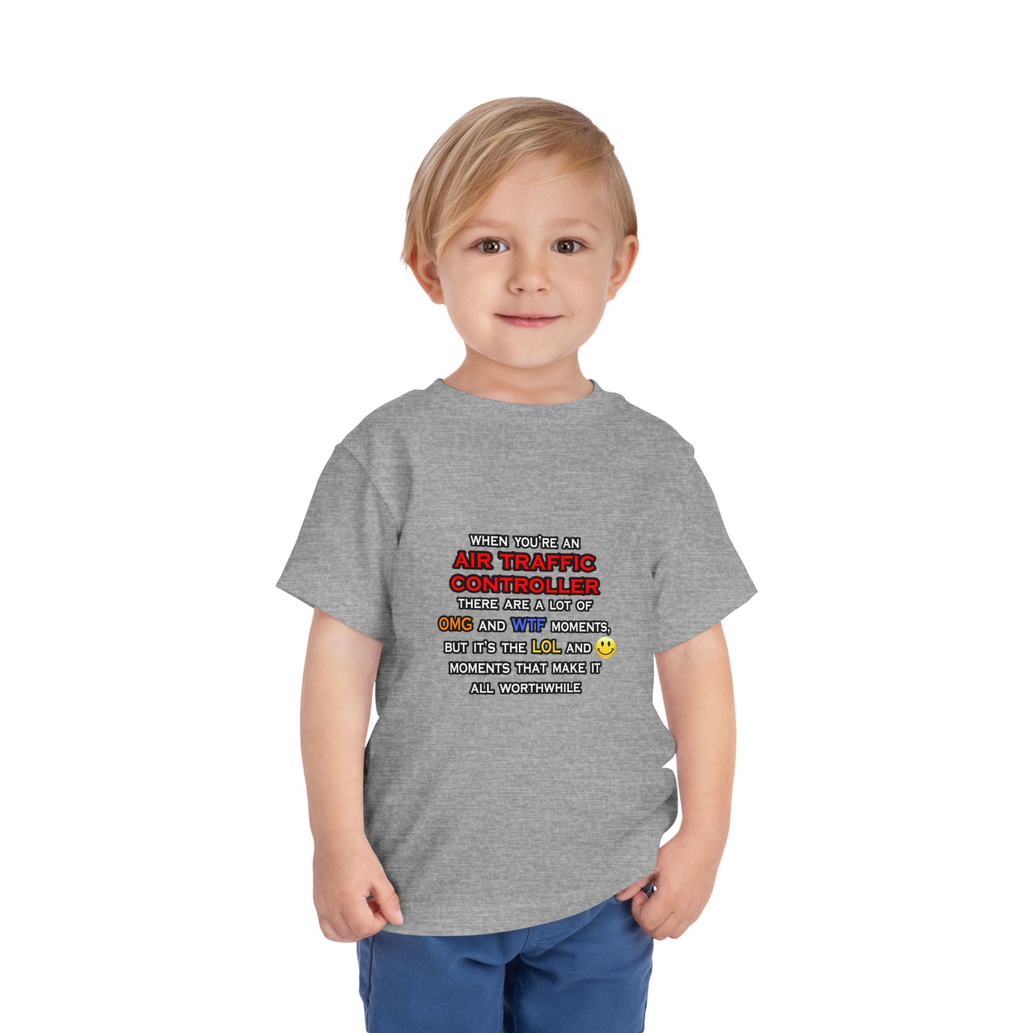 Funny Air Traffic Controller ... OMG WTF LOL - Toddler Short Sleeve Tee