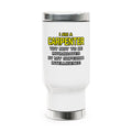 Carpenter...Superior Intelligence - Stainless Steel Travel Mug with Handle, 14oz