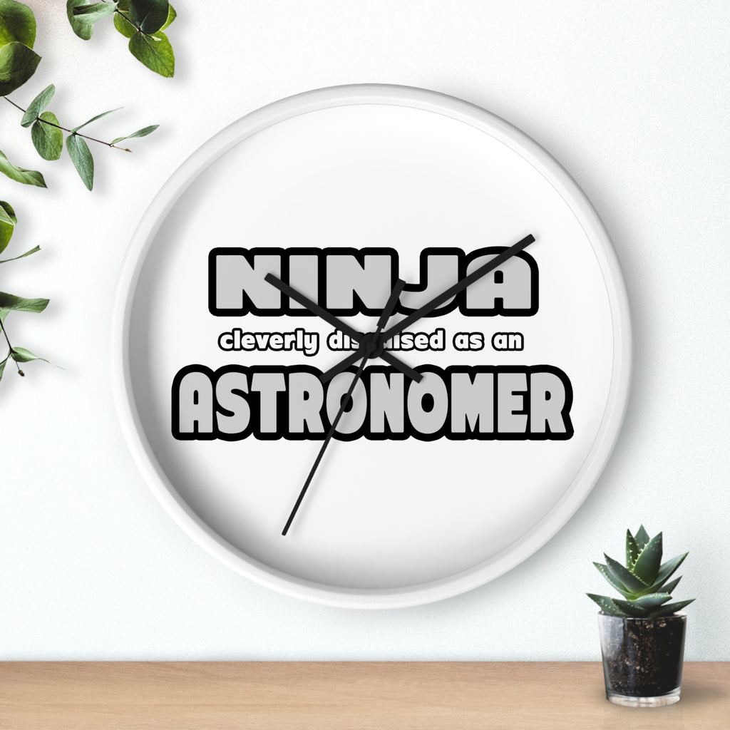 Ninja Cleverly Disguised As An Astronomer - Wall Clock