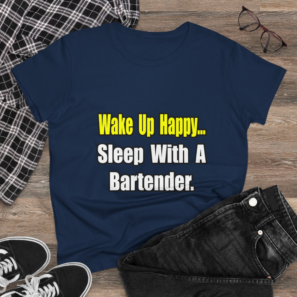 Sleep With a Bartender - Women's Midweight Cotton Tee