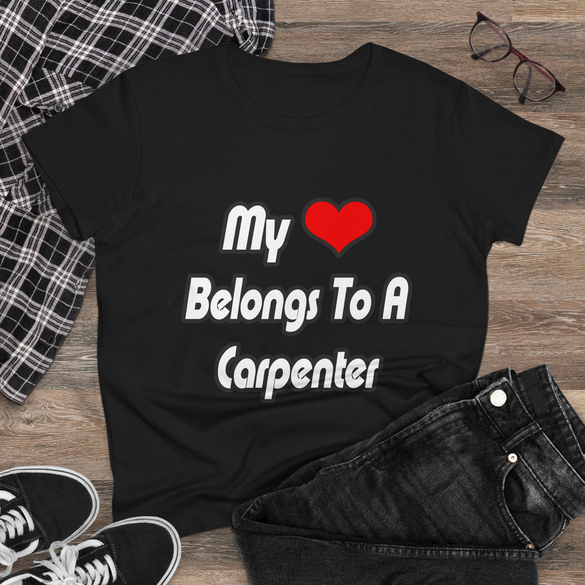 My Heart Belongs To A Carpenter - Women's Midweight Cotton Tee
