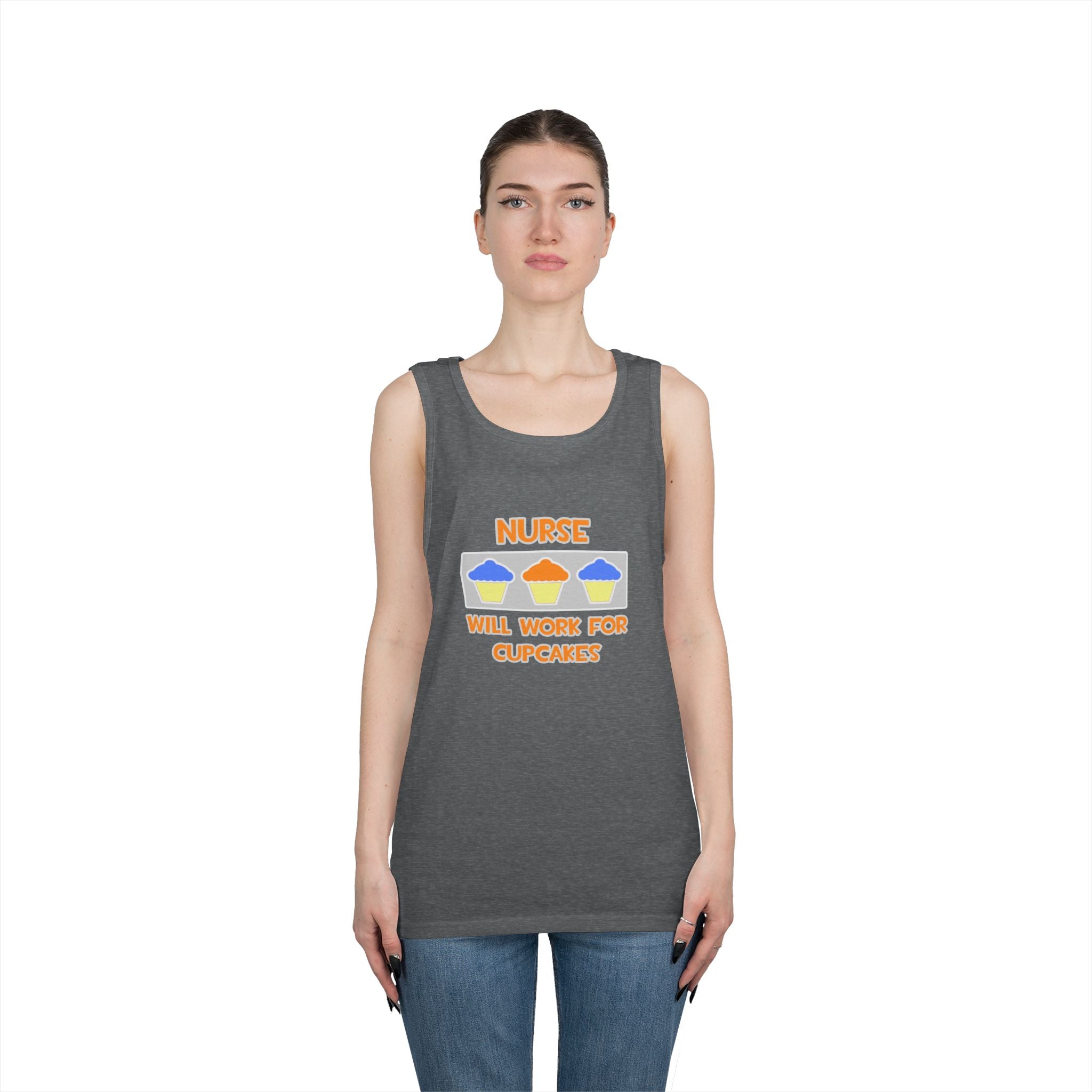 Nurse ... Will Work For Cupcakes - Unisex Heavy Cotton Tank Top