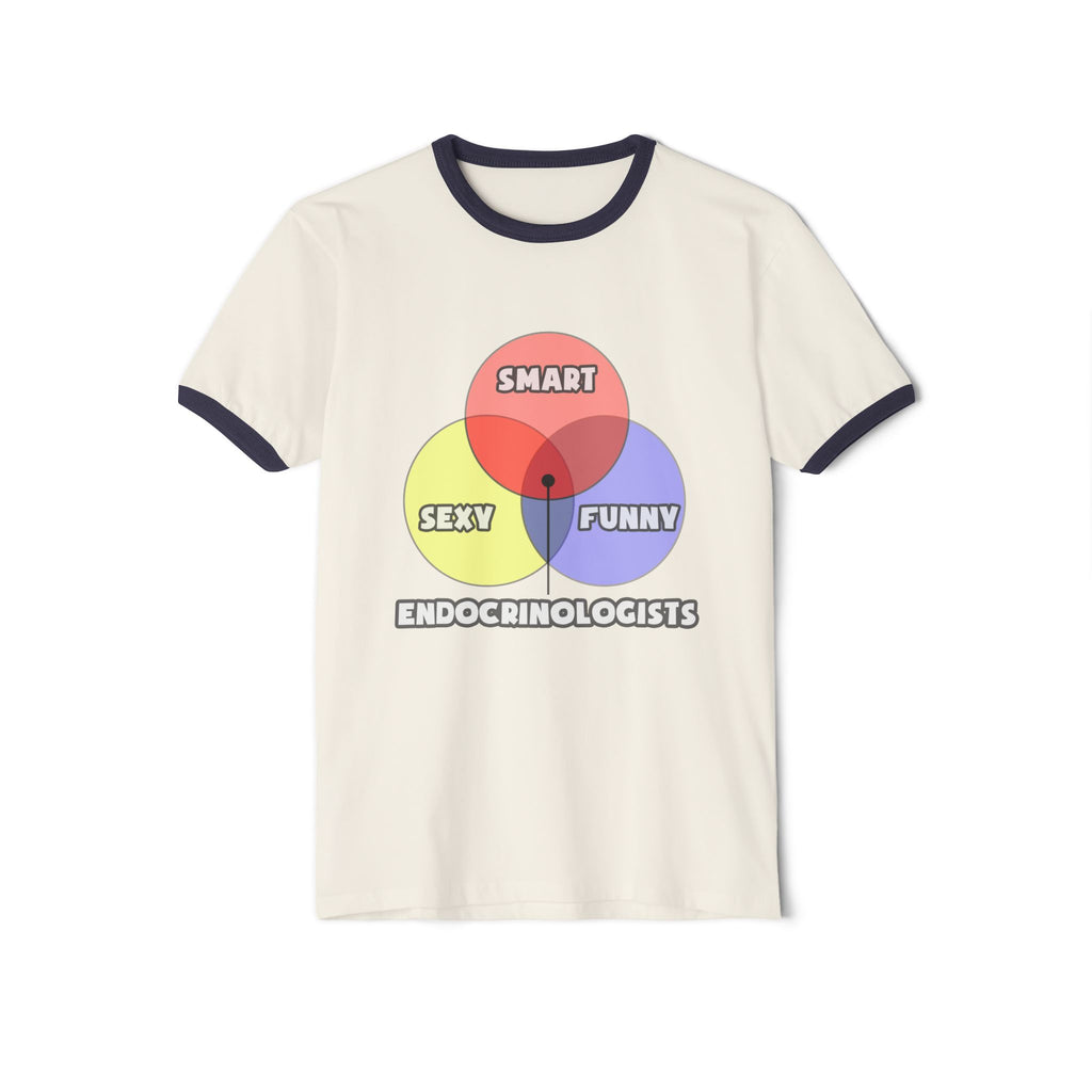 Venn Diagram .. Endocrinologists - Unisex Cotton Ringer T-Shirt
