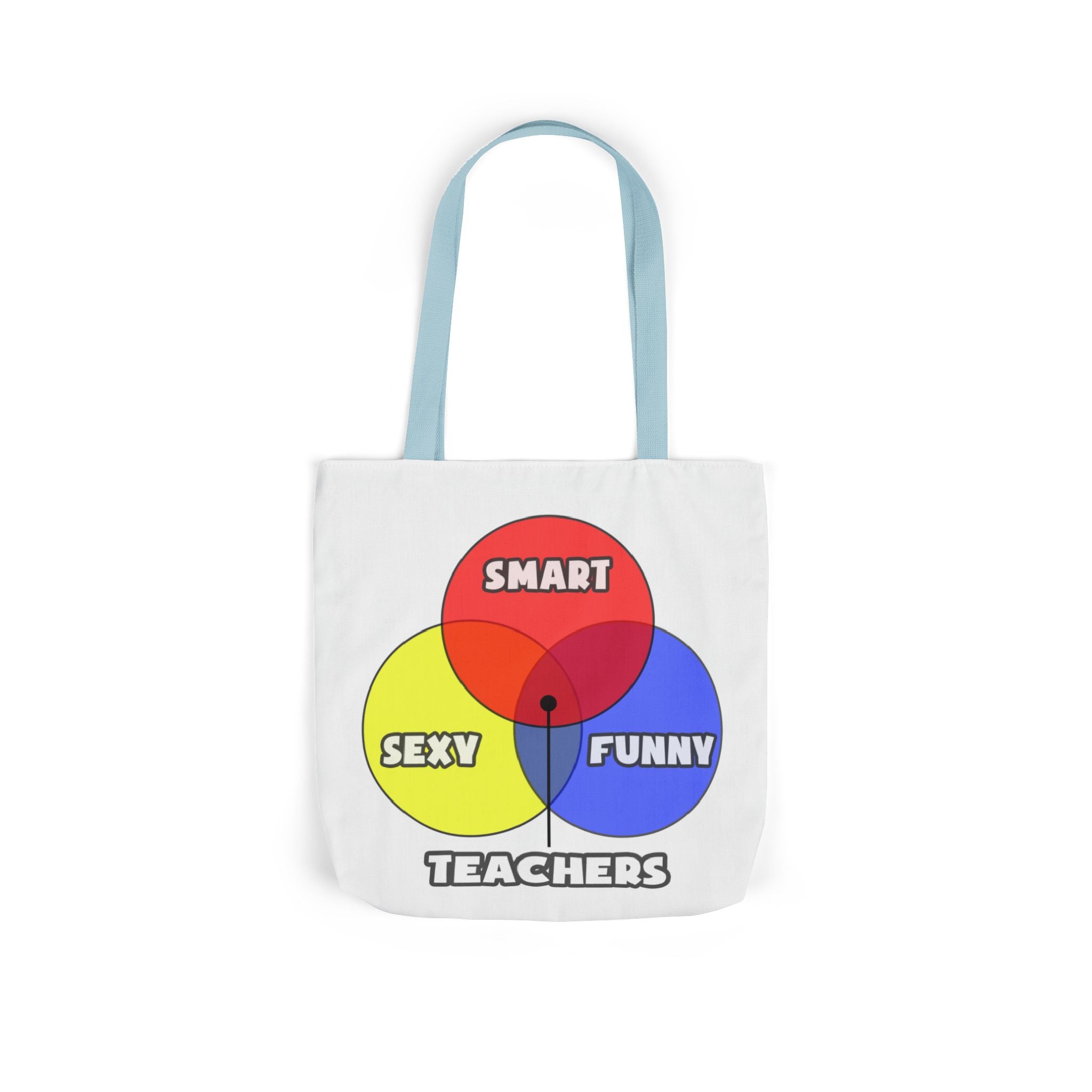Venn Diagram .. Teachers - Canvas Tote Bag, 5-Color Straps
