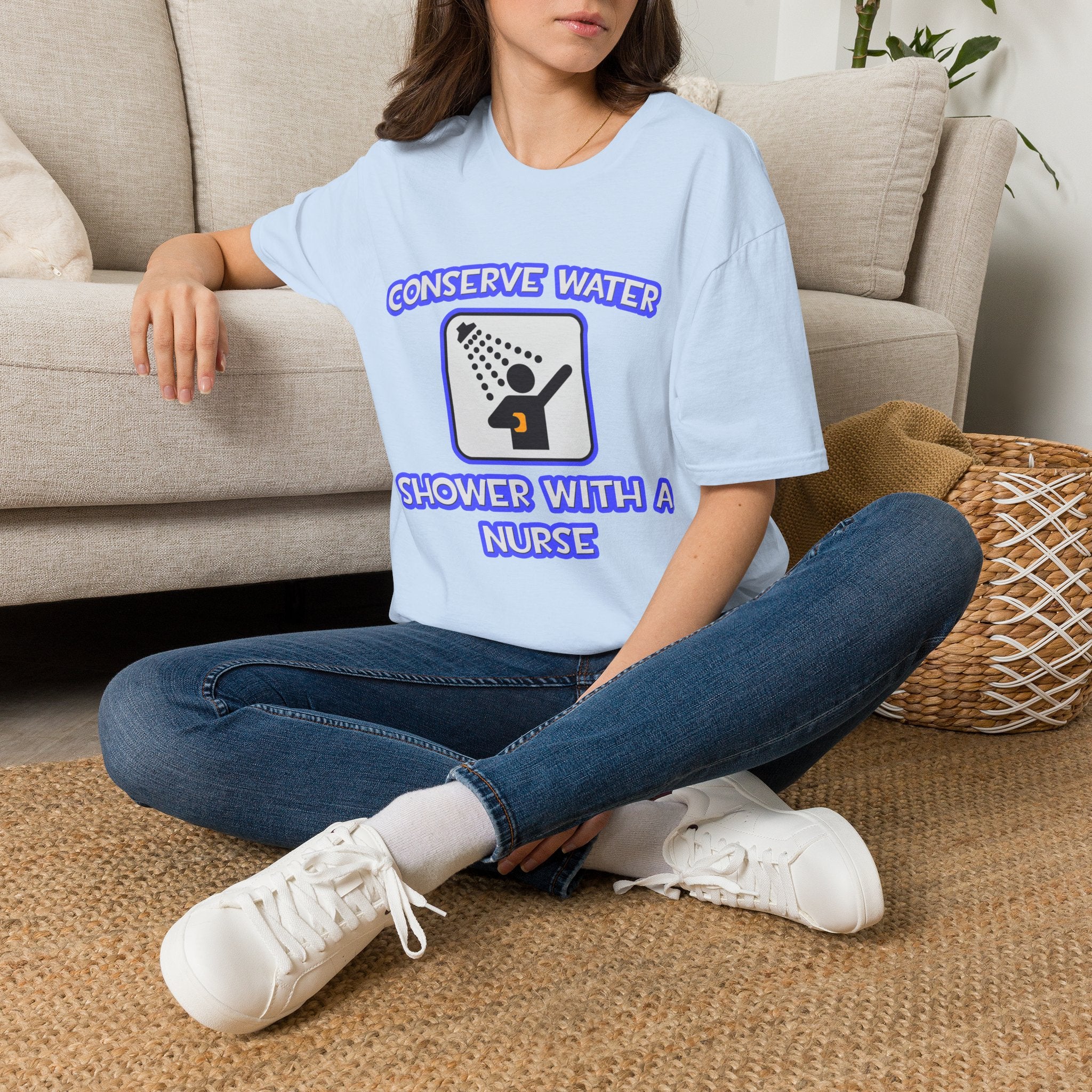 Conserve Water .. Shower With a Nurse - Unisex Softstyle T-Shirt