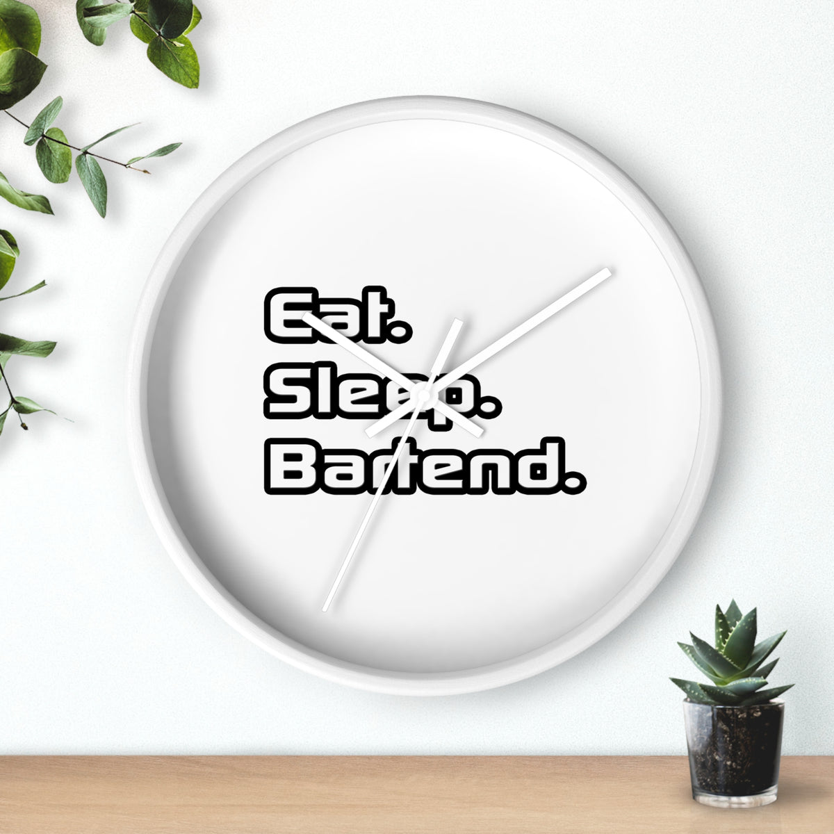 Eat. Sleep. Bartend - Wall Clock