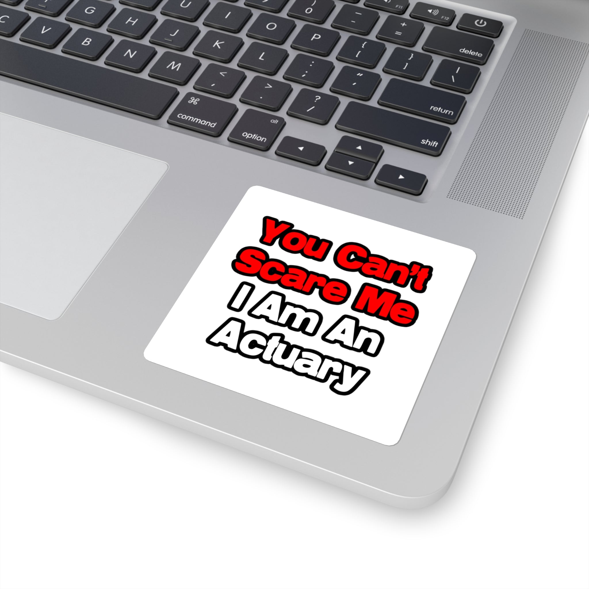 You Can't Scare Me...Actuary - Square Stickers