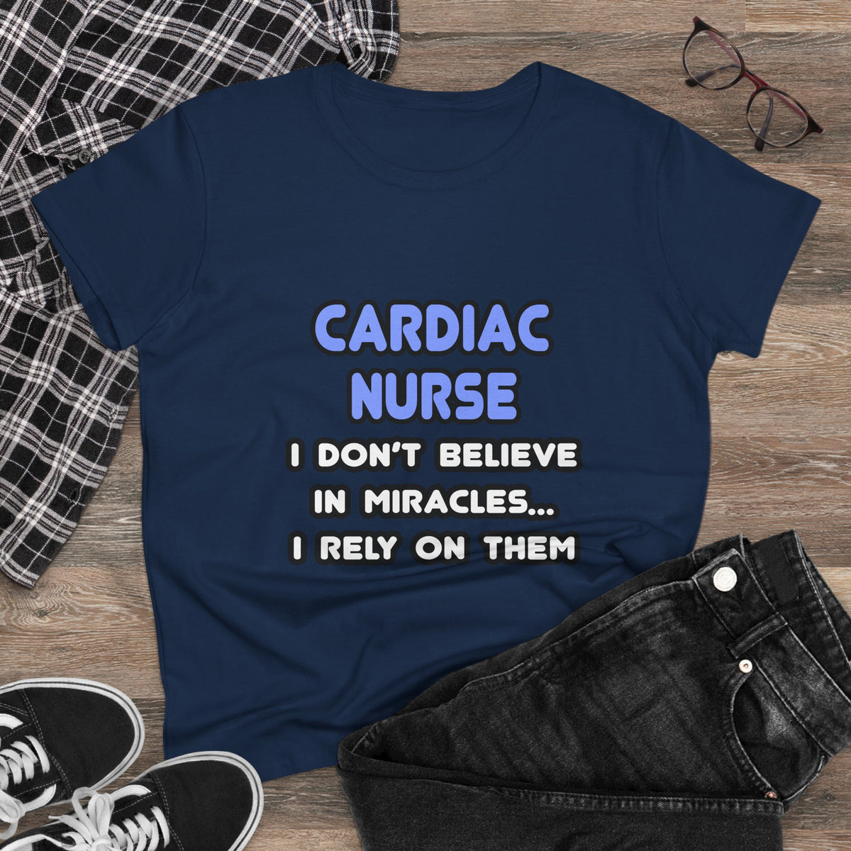 Miracles and Cardiac Nurses - Women's Midweight Cotton Tee