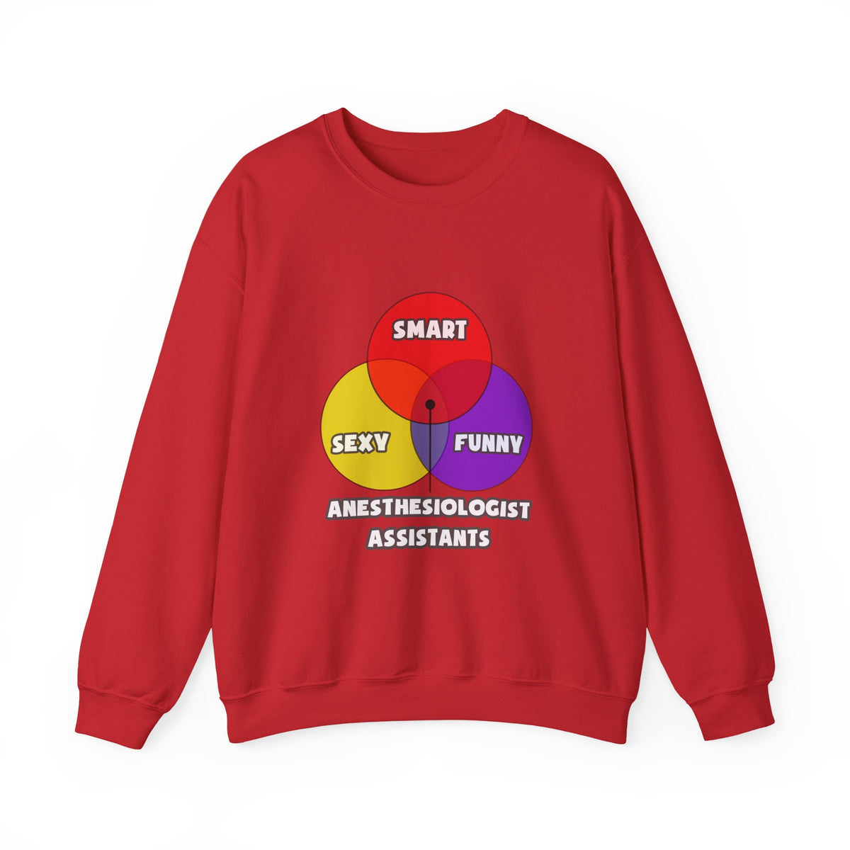 Venn Diagram .. Anesthesiologist Assistants - Unisex Heavy Blend™ Crewneck Sweatshirt