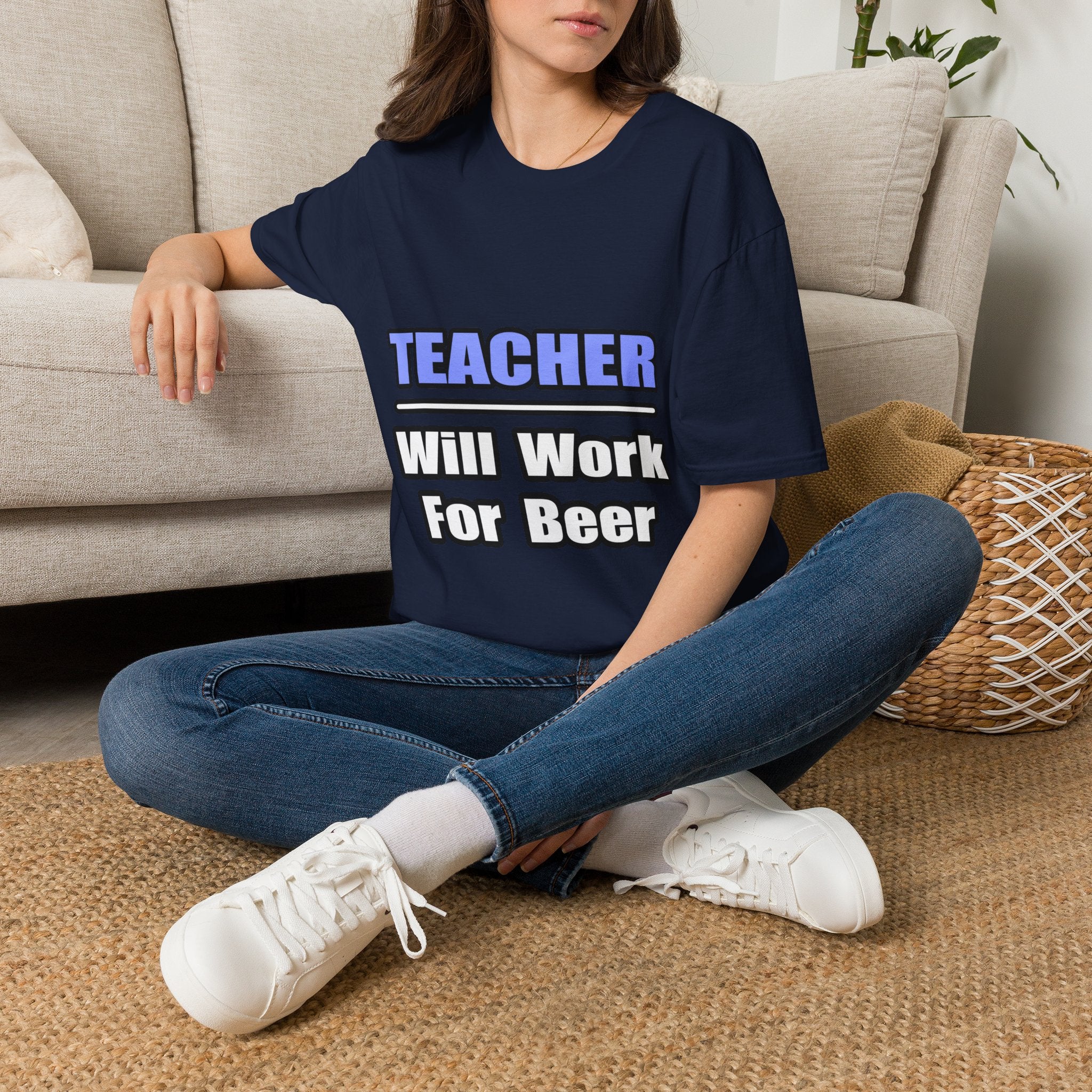 Teacher...Will Work For Beer - Unisex Softstyle T-Shirt