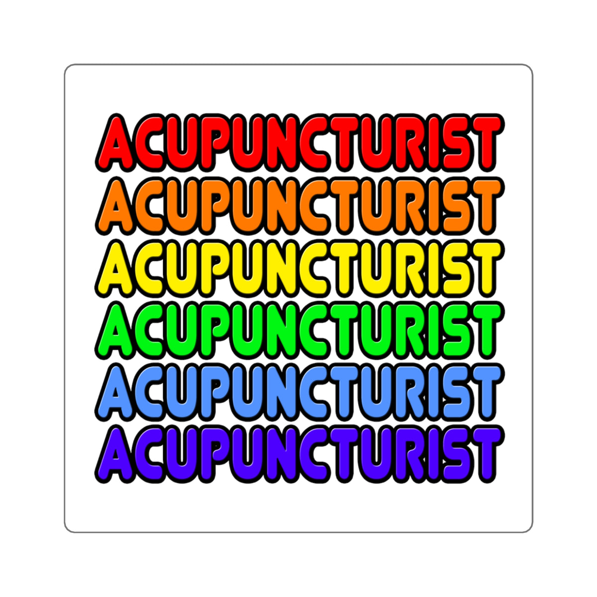 Rainbow Acupuncturist - Square Stickers