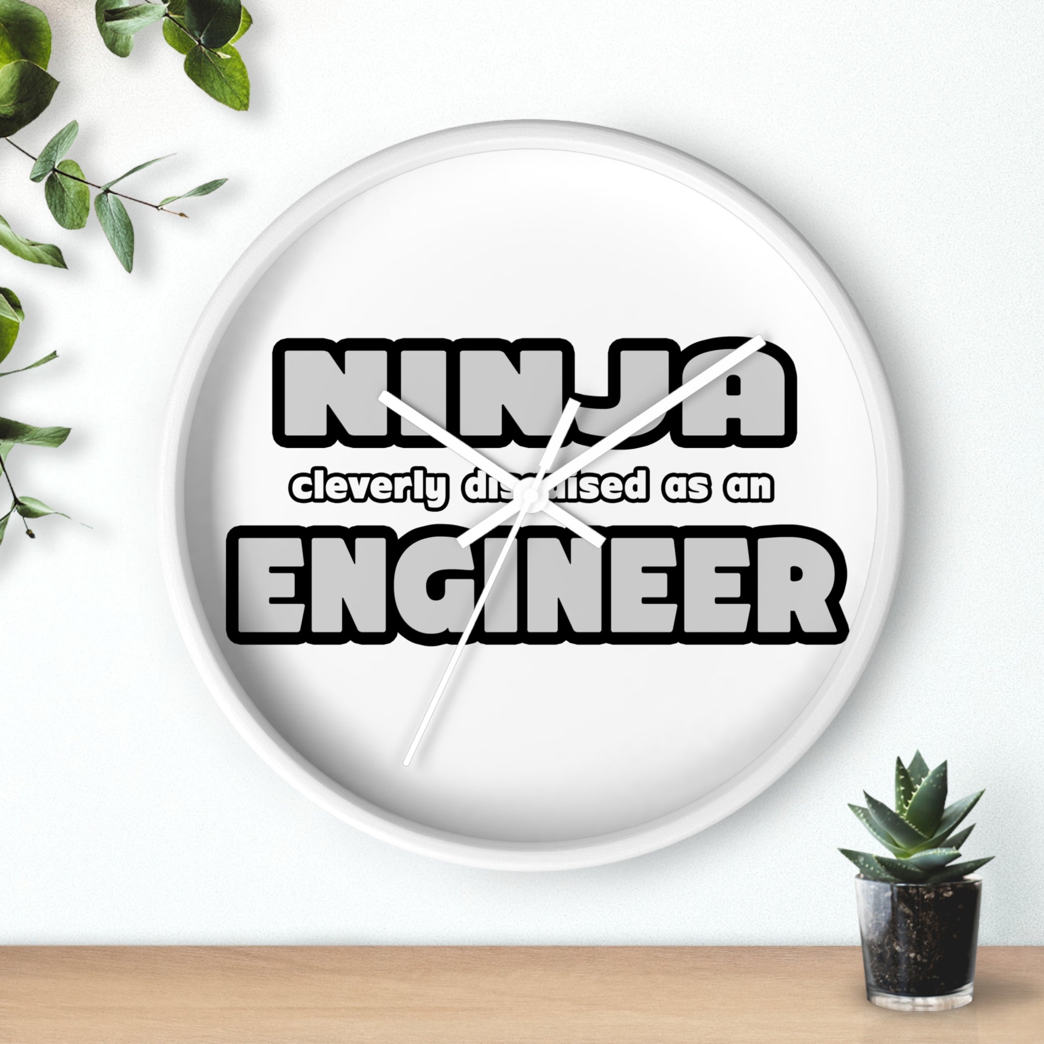 Ninja Cleverly Disguised As An Engineer - Wall Clock