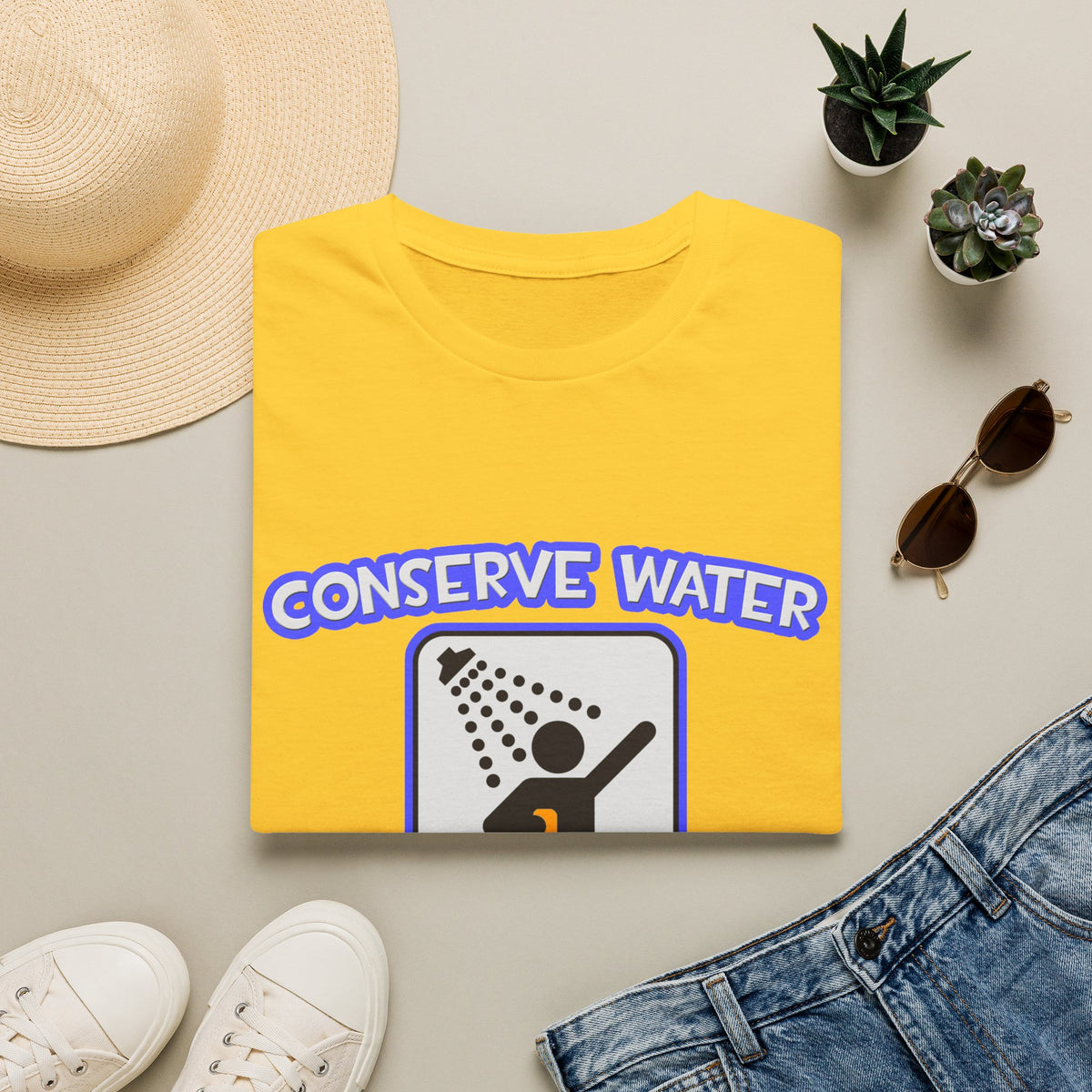 Conserve Water .. Shower With Air Traffic Controller - Unisex Softstyle T-Shirt